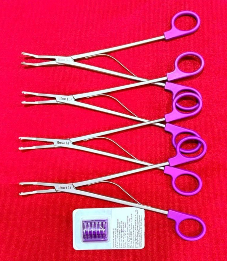 5pc-Open Surgery Large-Size Hem-O-Lok Applier With Clips Best Quality Reusable