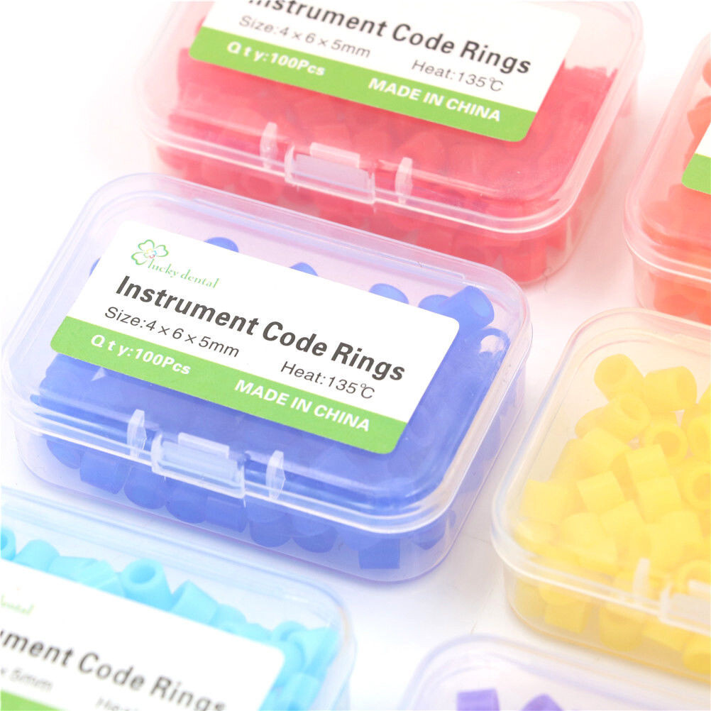 10Packs Dental Autoclavable 135ºC Bands Ring Recognition Silicone Color Large