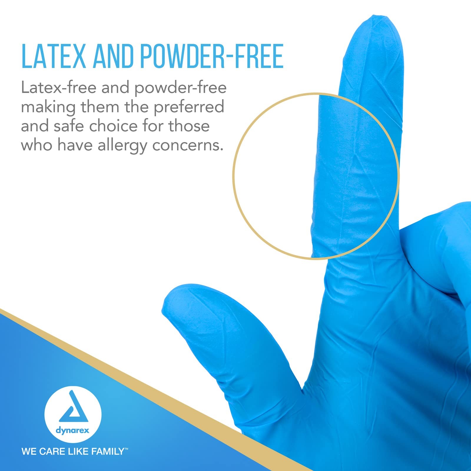Dynarex Safe-Touch Disposable Nitrile Exam Gloves, Health And Beauty