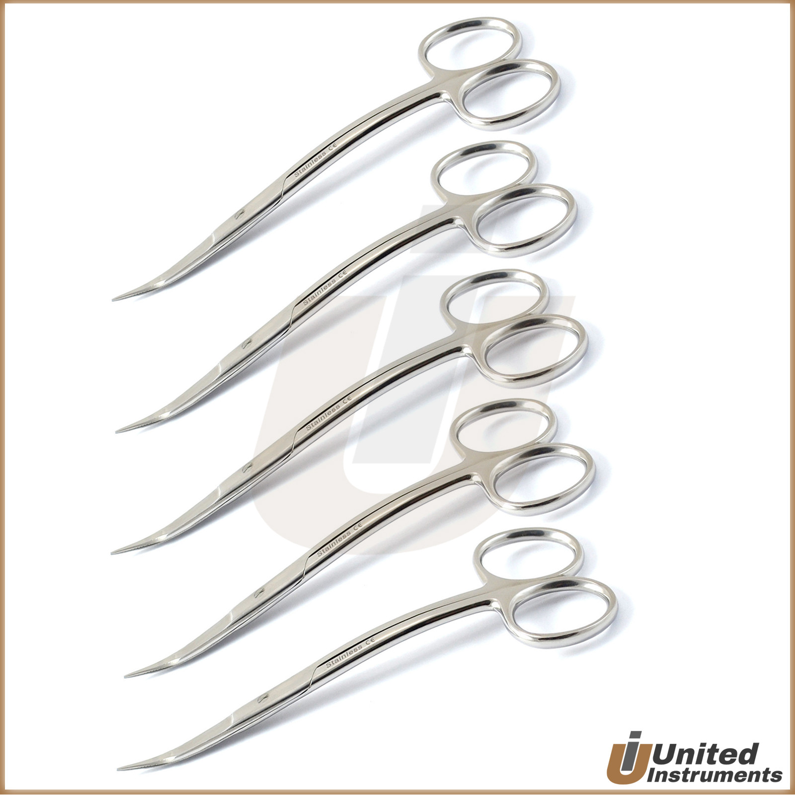 X5 Goldman Fox Double Curved Scissors Surgical Dental Super Cut Tissue Shears CE