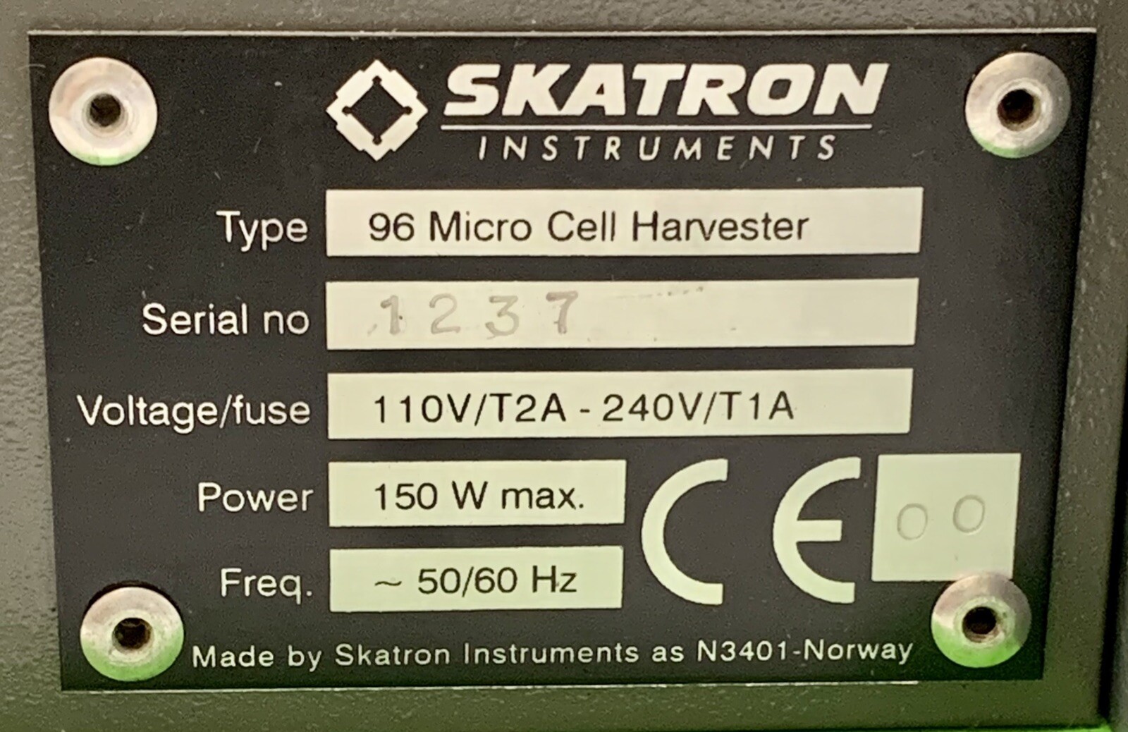 Skatron Instruments Micro96 Harvester 96 Micro Cell Harvester 110V 150W 50/60Hz