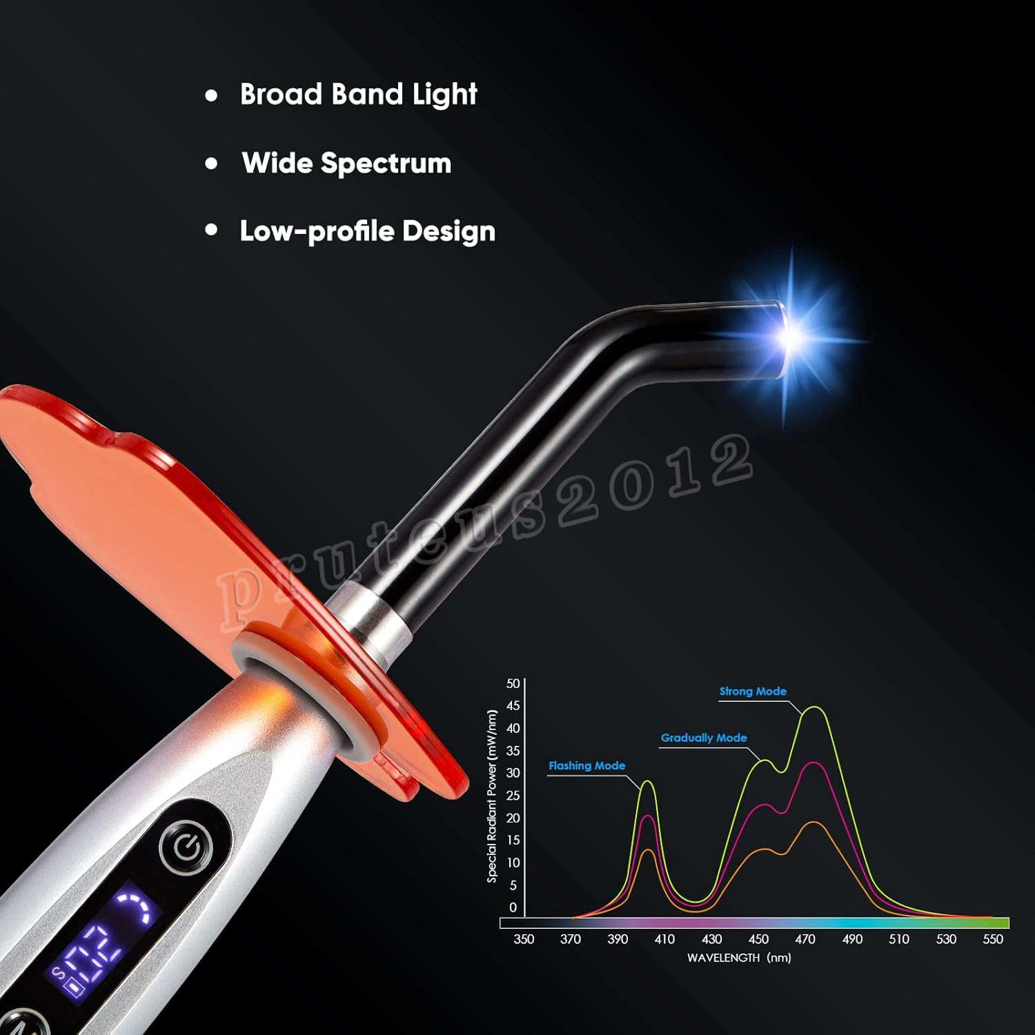 Dental Wireless Cordless LED Cure Curing Light Lamp 2000mw 5W Tool Resin Cure