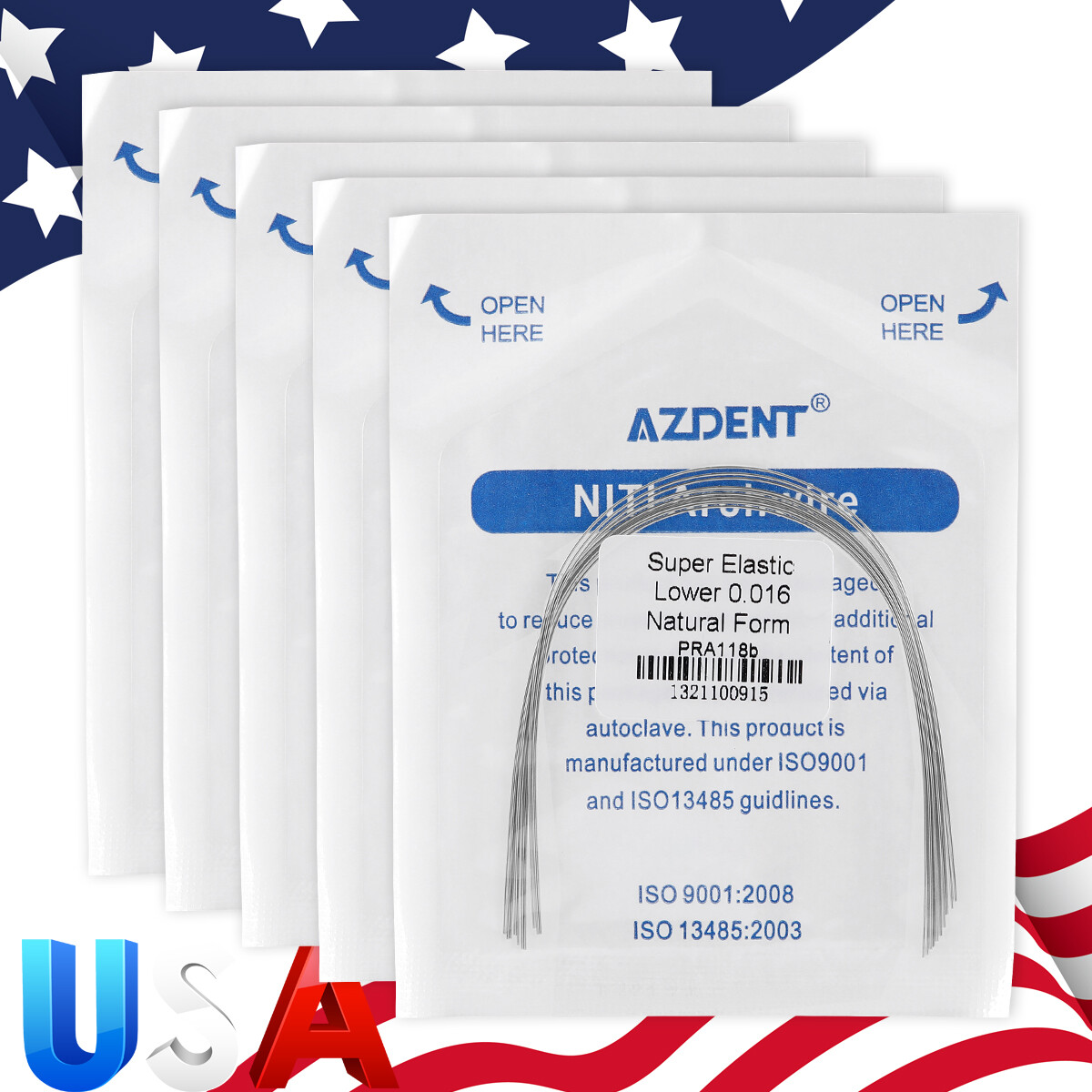 AZDENT Dental Orthodontic Super Elastic Round Niti Arch Wire Nature Form Wires