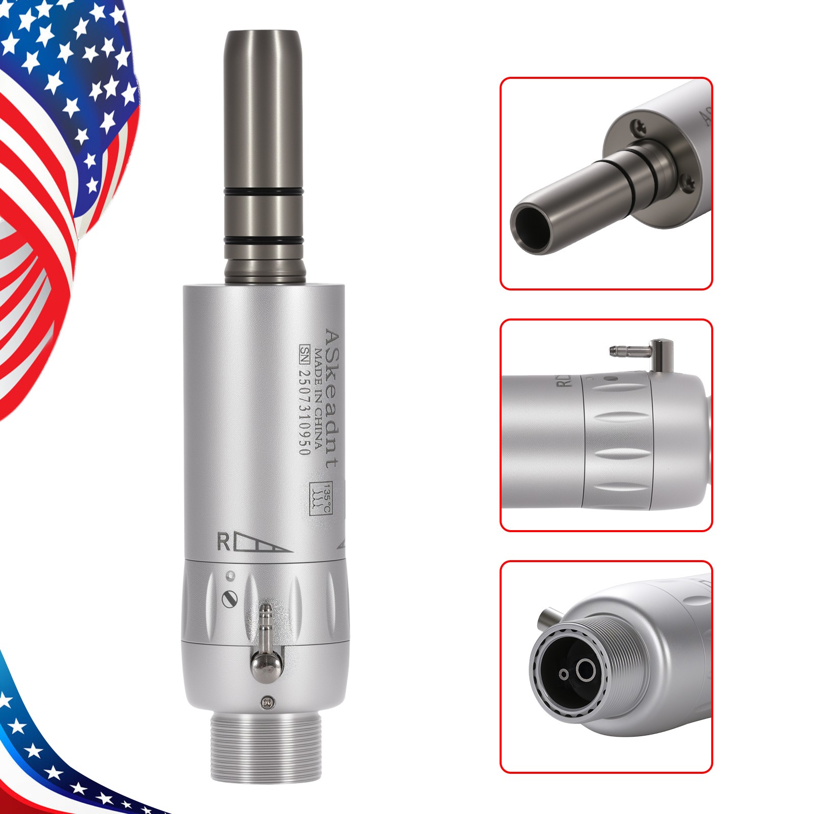 1-10pcs Dental Air Motor Handpiece E-type 2 Hole Connector Low Speed ASkeadnt