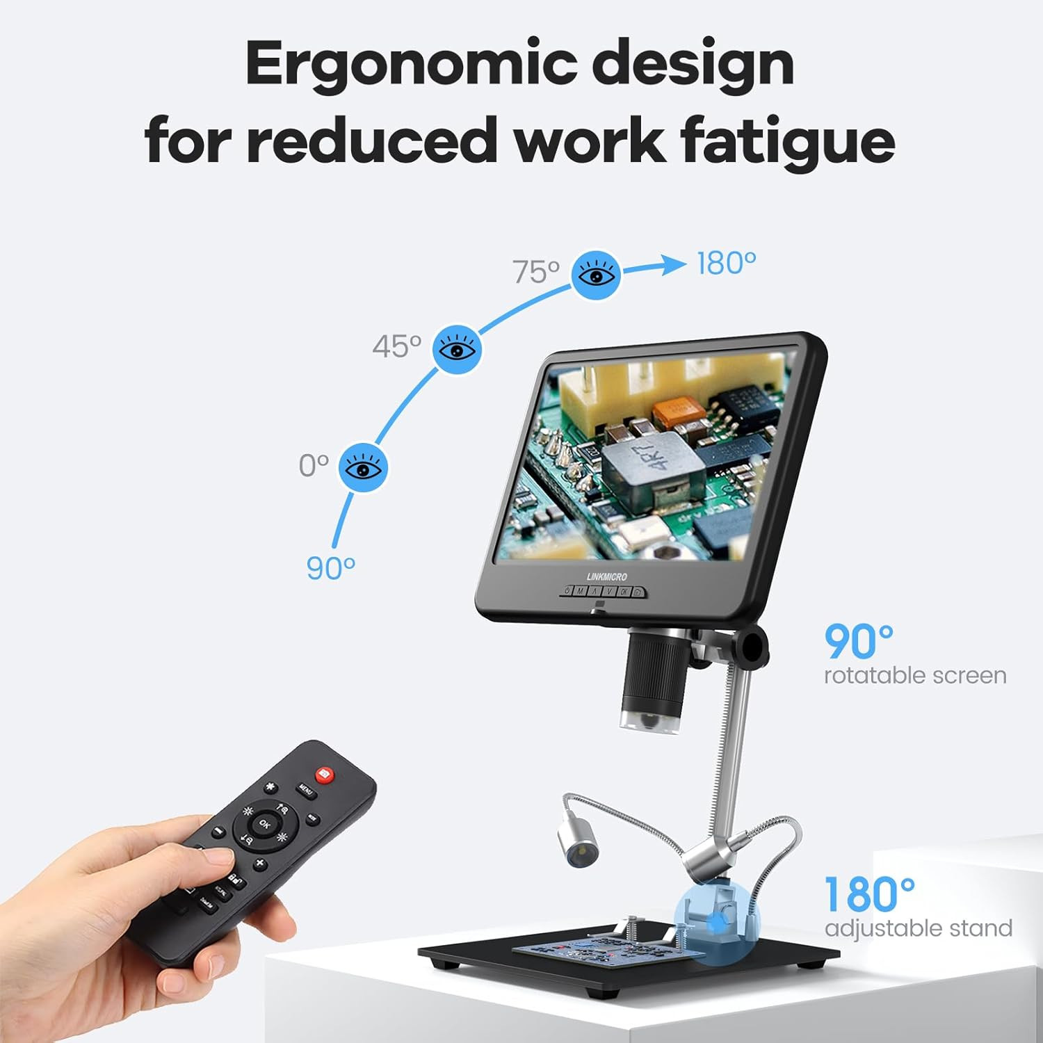 LM210 10.1” LCD Coin Digital Microscope Full View for Error Coins, Soldering Mi