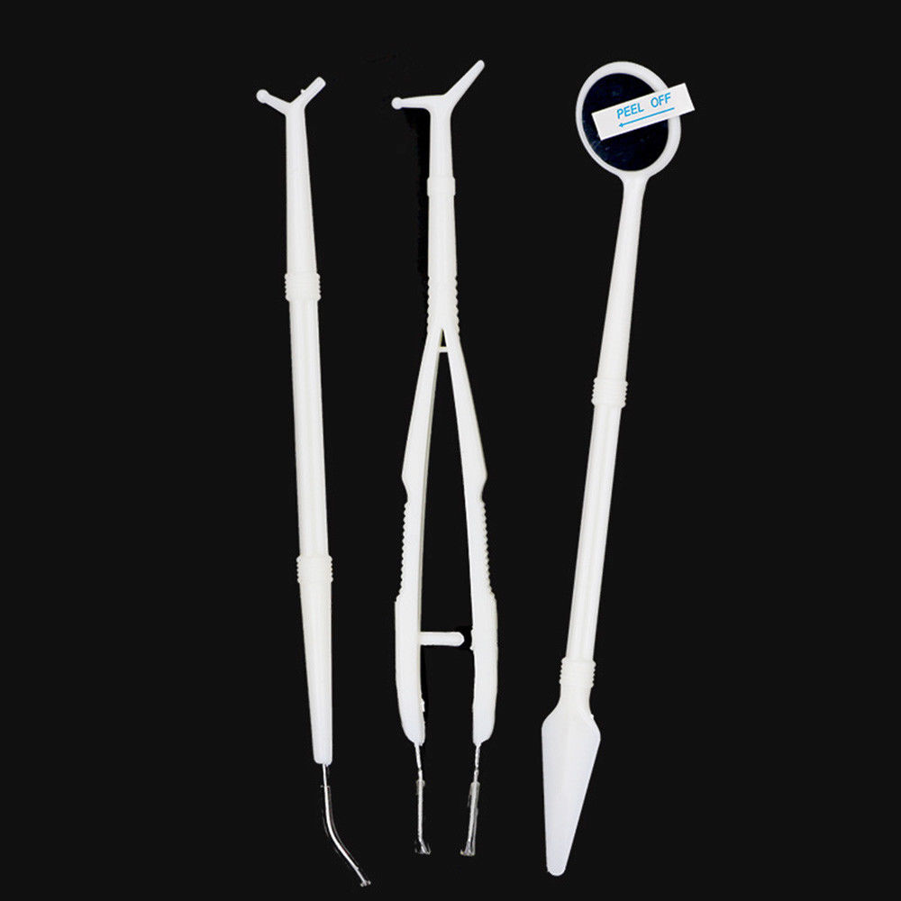 Disposable Dental Basic Examination Kit 3 Pcs Instruments Sterile Packaging
