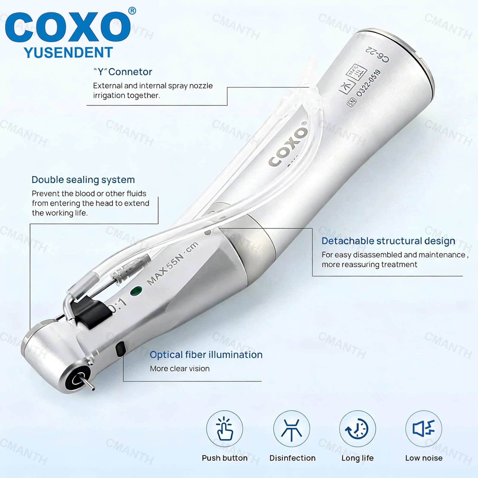 COXO Dental 20:1 Reduction Handpiece Implant Surgery Handpiece Contra Angle