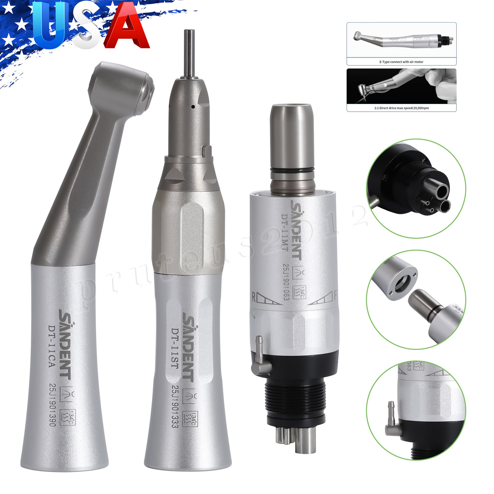 Dental Ring LED Integrate E-generator High &Low Speed Handpiece 4 Holes Turbine