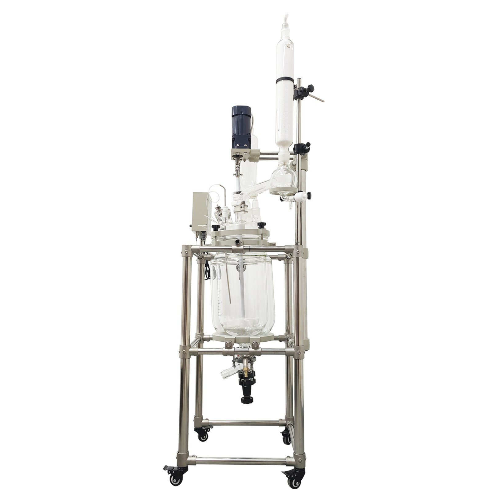10L Double-layer Glass Reaction Kettle 110V for Material Stirring Heating 110V