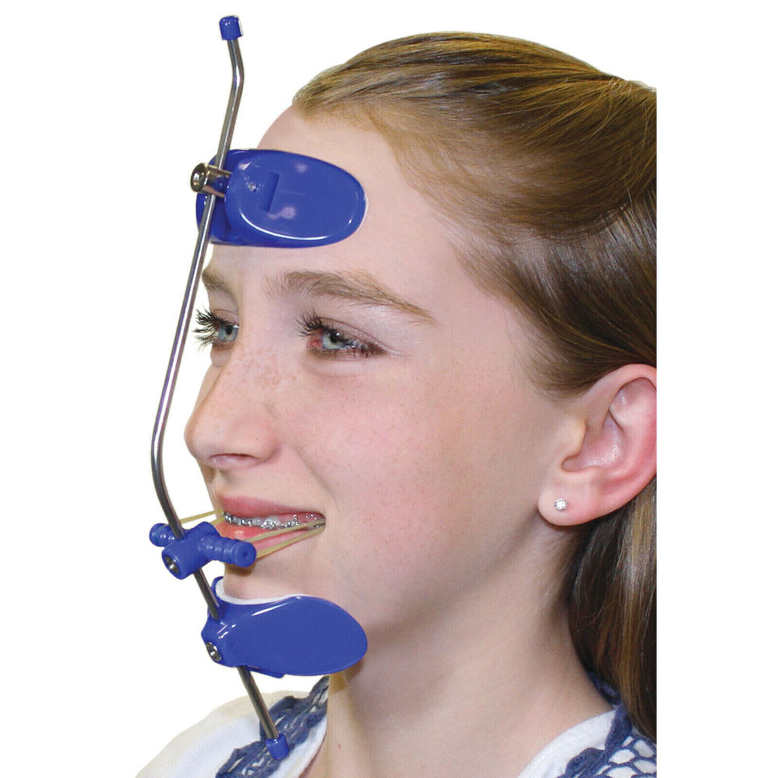 Dental Ortho Forward Reverse-Pull Single Plastic Bar Headgear Multi-Adjustable