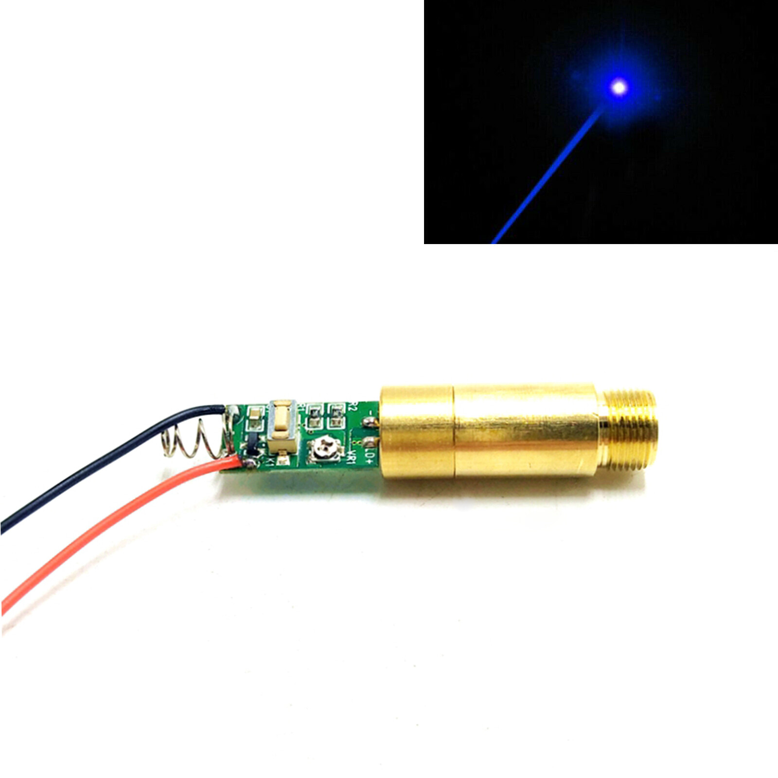 12x35mm Industrial 450nm 100mw Blue Punkt Laser Module Brass Housing 3.7V-4.2V