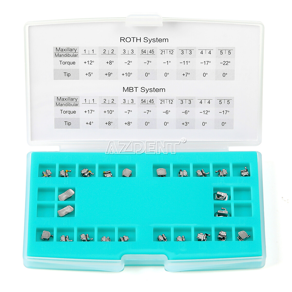 Dental Orthodontic Self- ligating Brackets Mini MBT Roth .022 Hooks 345/3 AZDENT