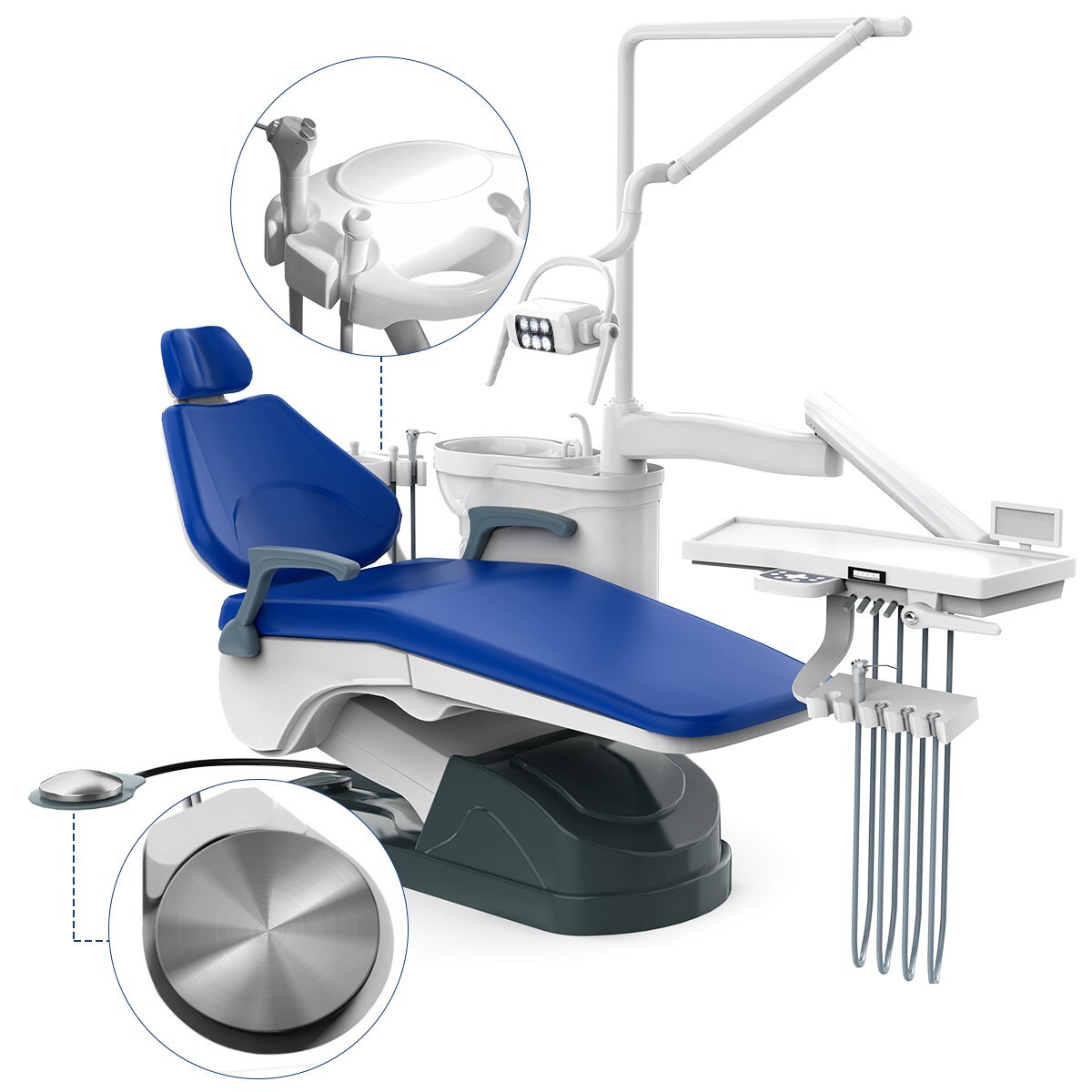 Dental Unit Chair Computer Controlled DC Motor /Mobile Storage Cabinet 4 Drawers