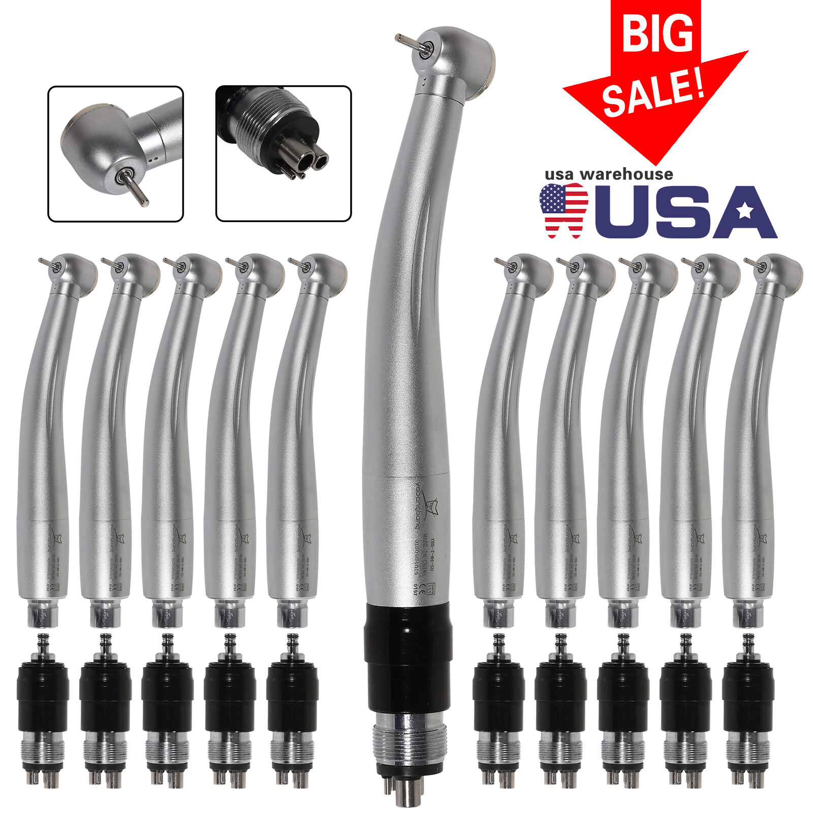 Yabang Dental High Speed Handpiece Large Head w/4 Hole Quick Coupling ff