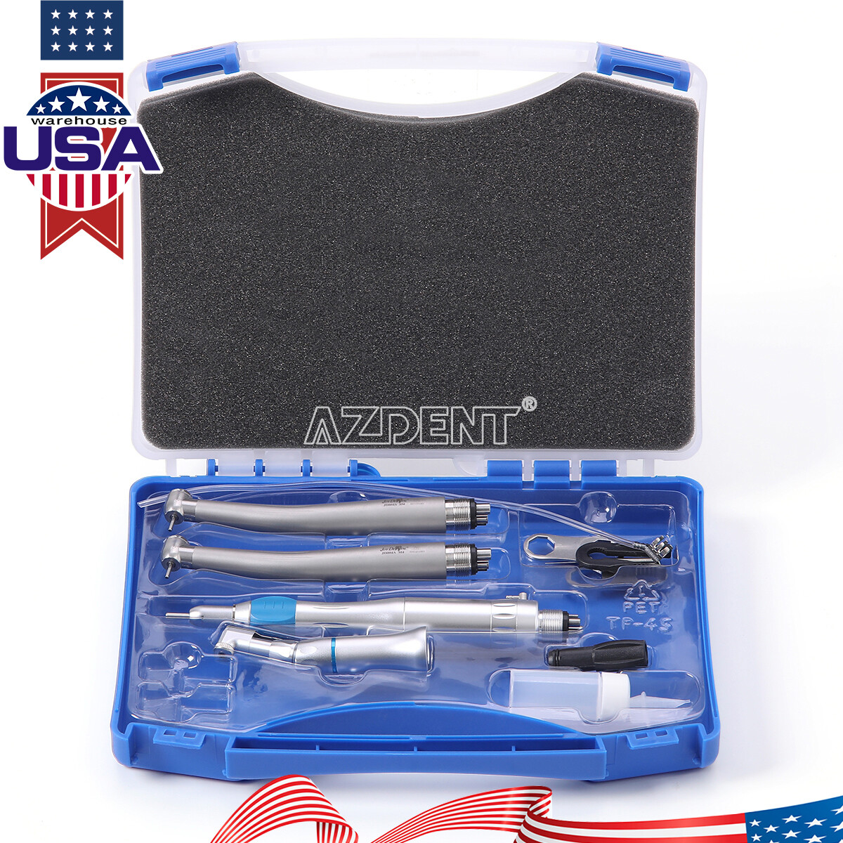 Dental Portable Mobile Cart Delivery Unit System 4Holes Air Compressor/Handpiece