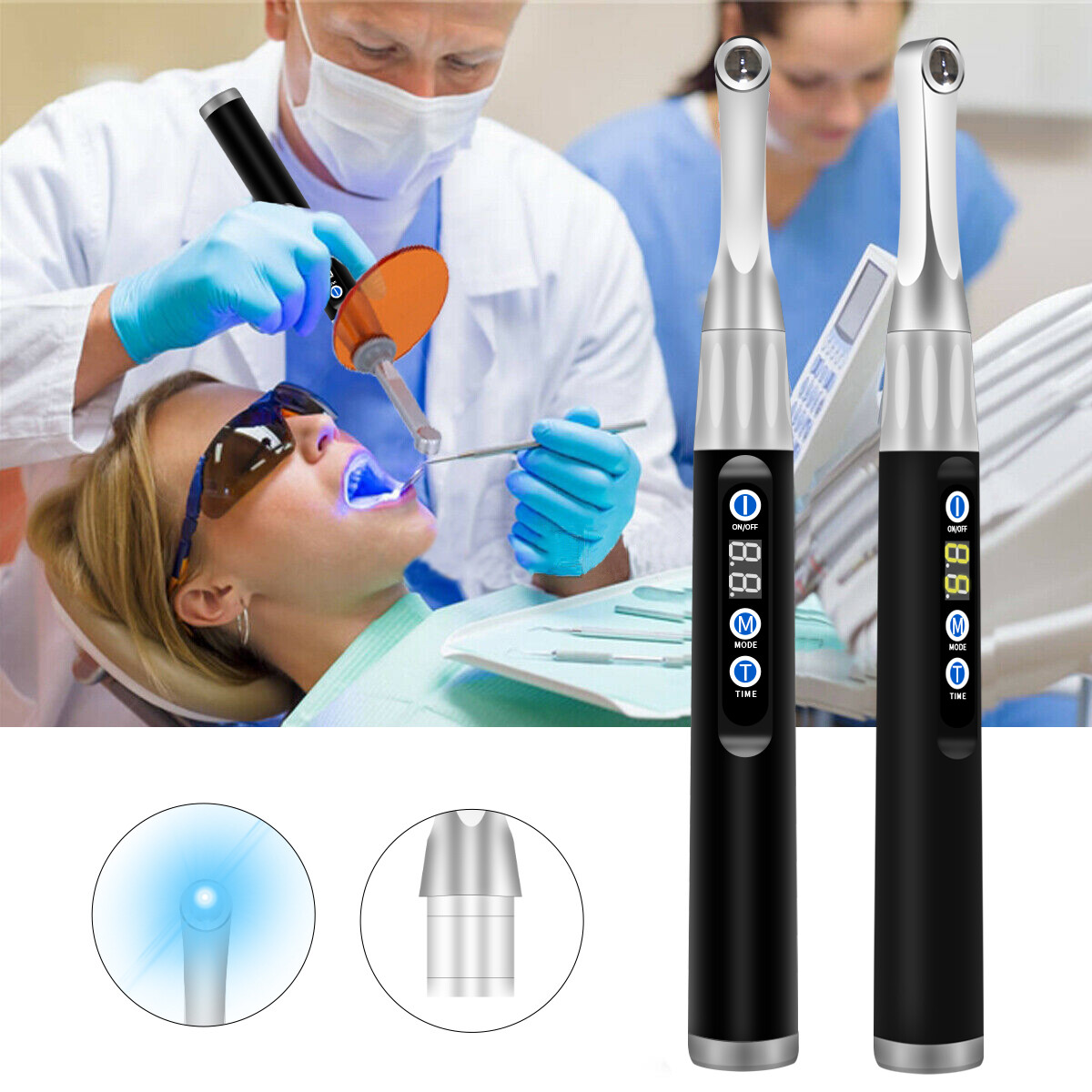VAKKER Metal Head Dental Woodpecker iLed II Style Curing Light 1 Sec Cure Lamp