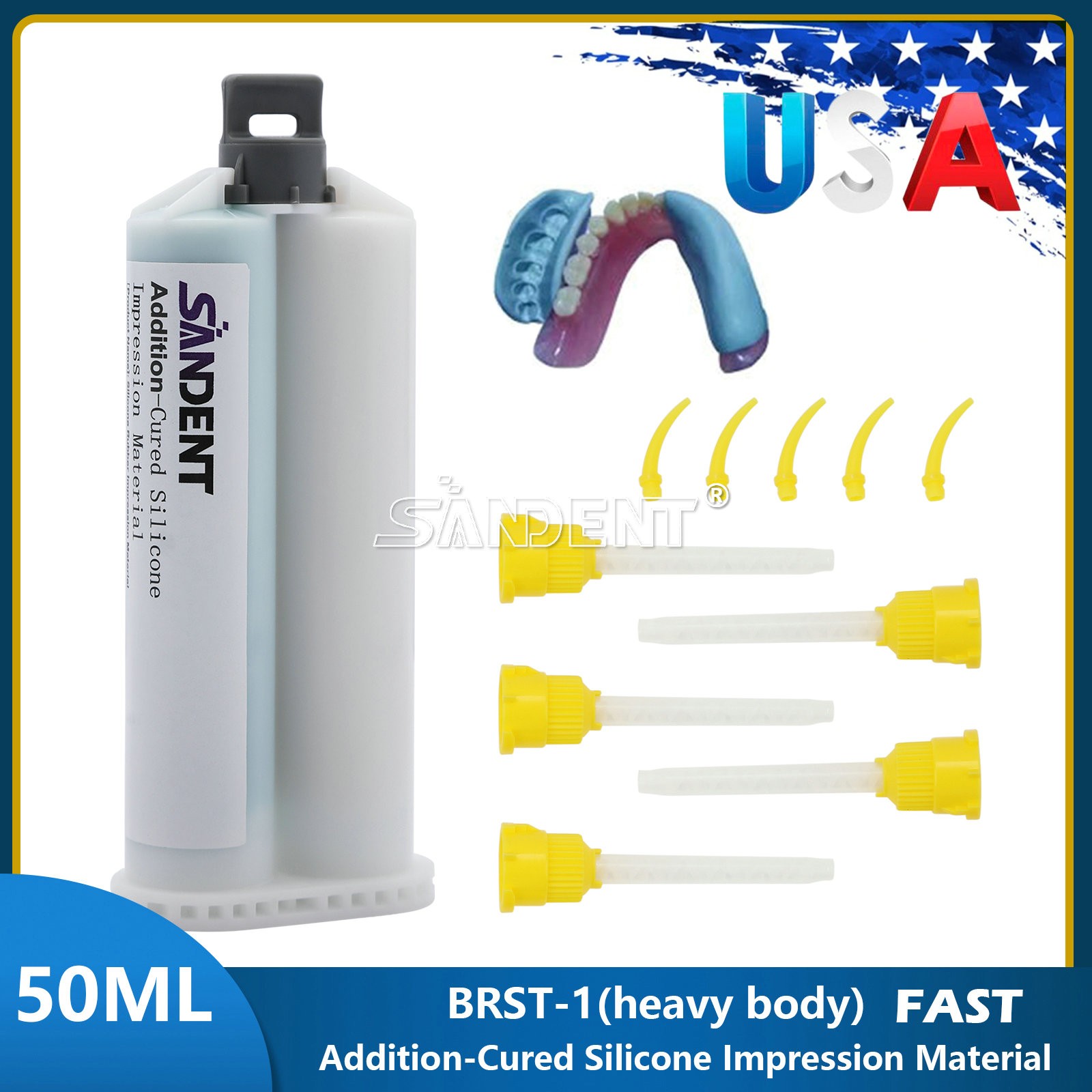 Dental Heavy BODY Fast Set VPS PVS VPS Impression Material 50ML Cartridge pr