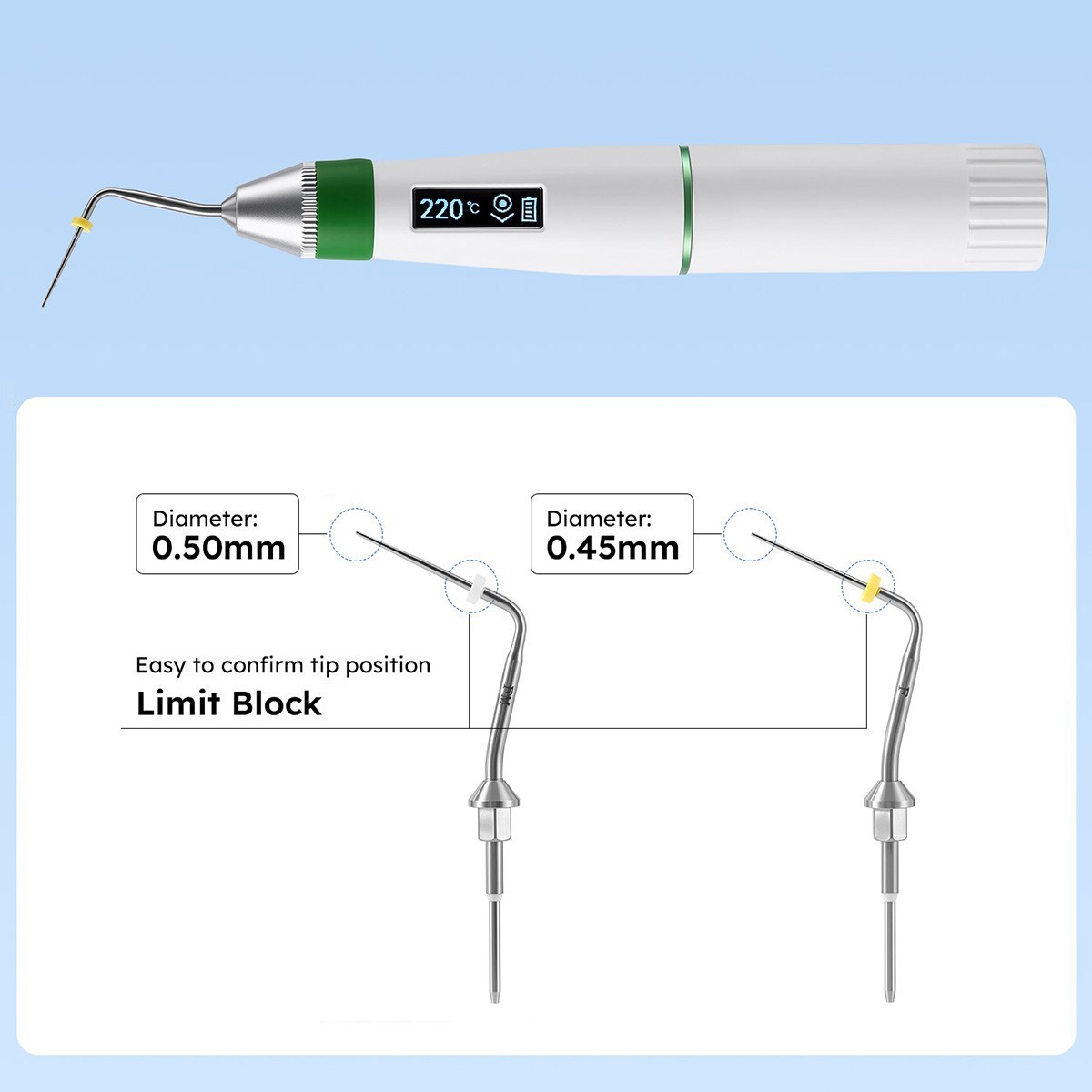 Class II Dental Gutta Percha Obturation System Endo Heated Pen with 2Pc Tips