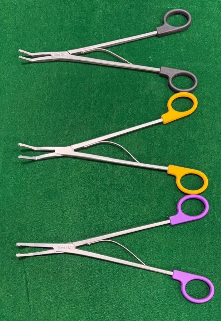 3pc Laparoscopic Open Surgery Hem-o-Lok Applier (ML/L/XL) Reusable Instruments