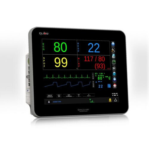 Spacelabs Qube 91390 Compact Bedside Monitor w/ 91496 Module & Adapter