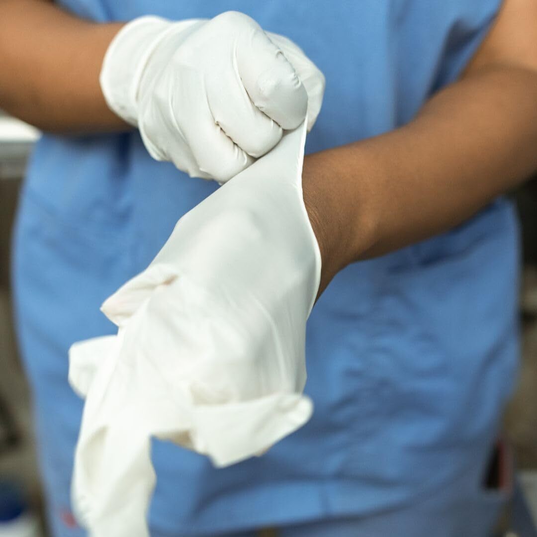 100 Pack White Protective Gloves Medical Food Handling Durable Powder Free