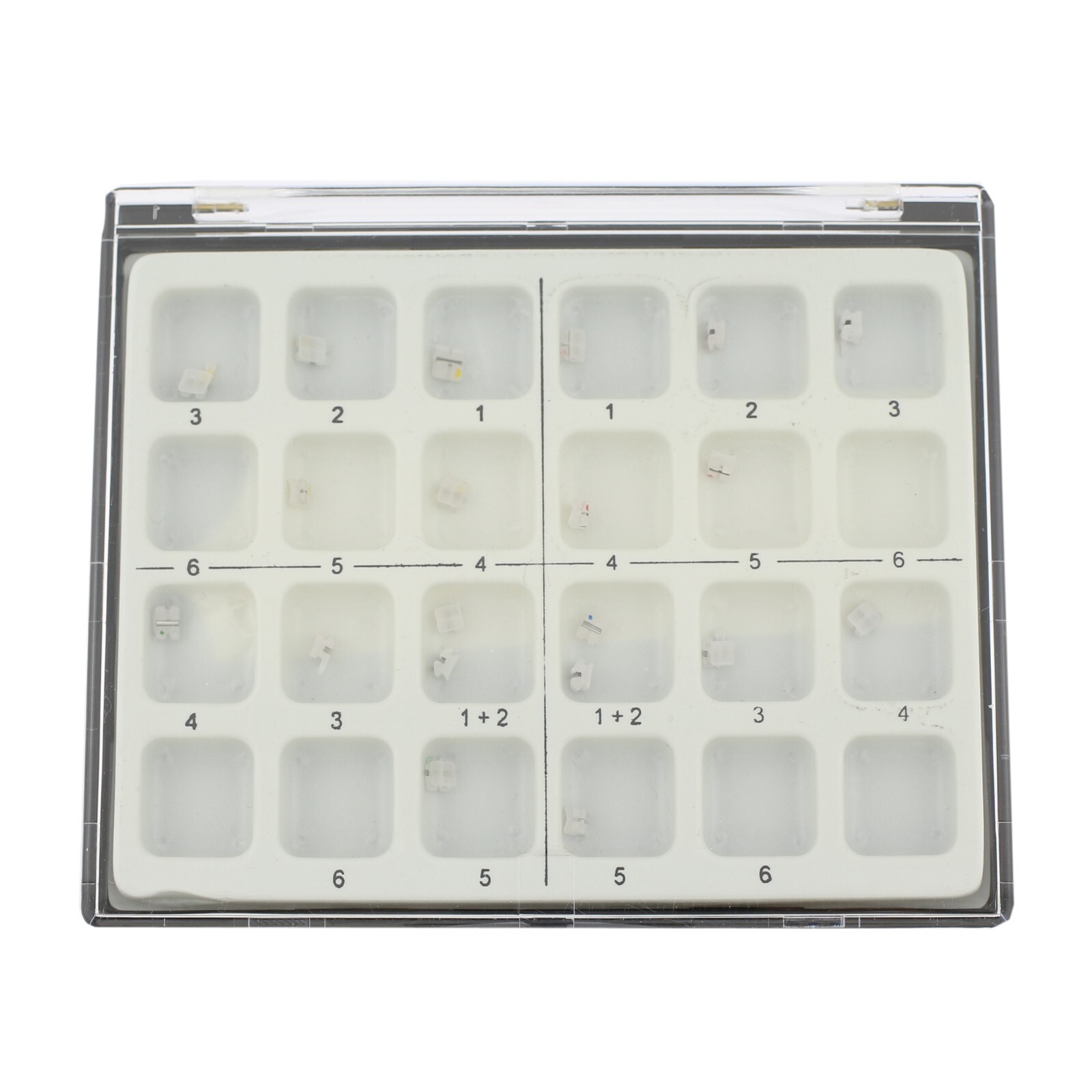 Dental Orthodontic Ceramic Brackets Metal Slot Roth MBT 022 3 Hooks Aesthetics