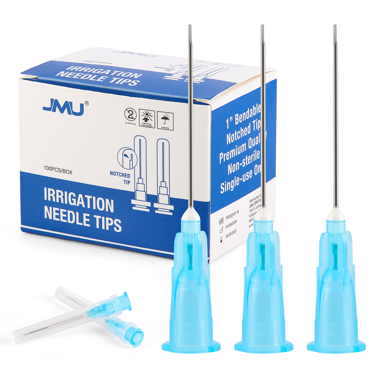 JMU Dental Disposable Syringe Tips Needle Blunt Tip Endo Irrigation 23/25/27/30G