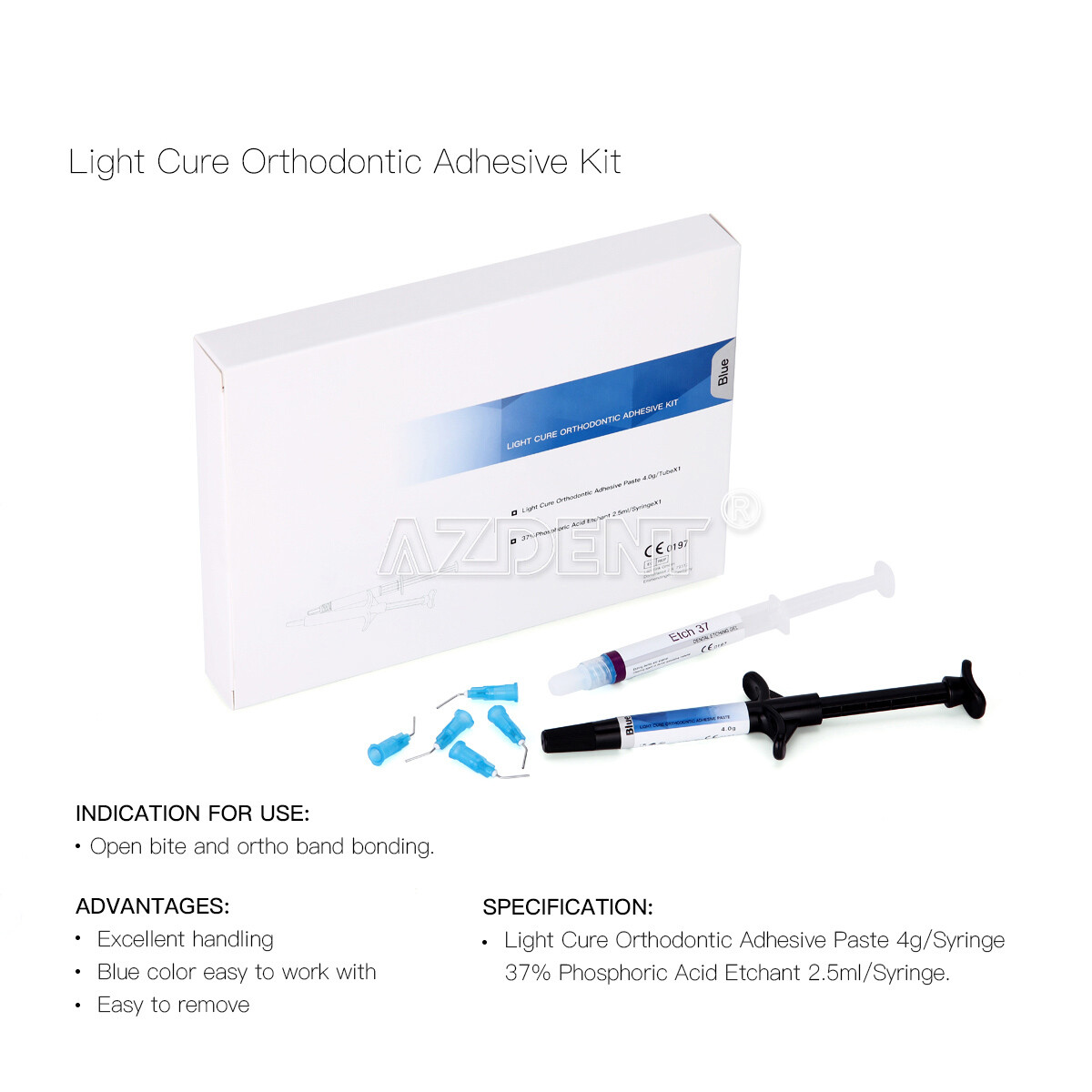 Dental Light Cure Orthodontic Adhesive Paste 37% Acid Etchant Etching Gel Dentex