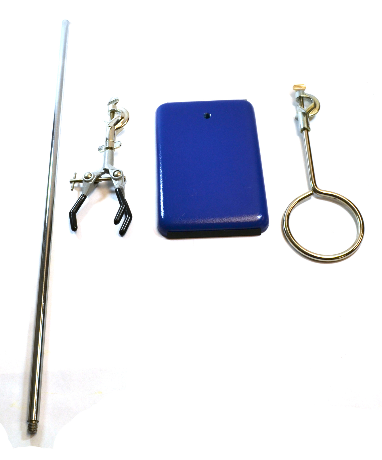 Rectangular Retort Set – 8″x5″ Base, 23.6″ Rod, Clamp & Ring – Eisco Labs