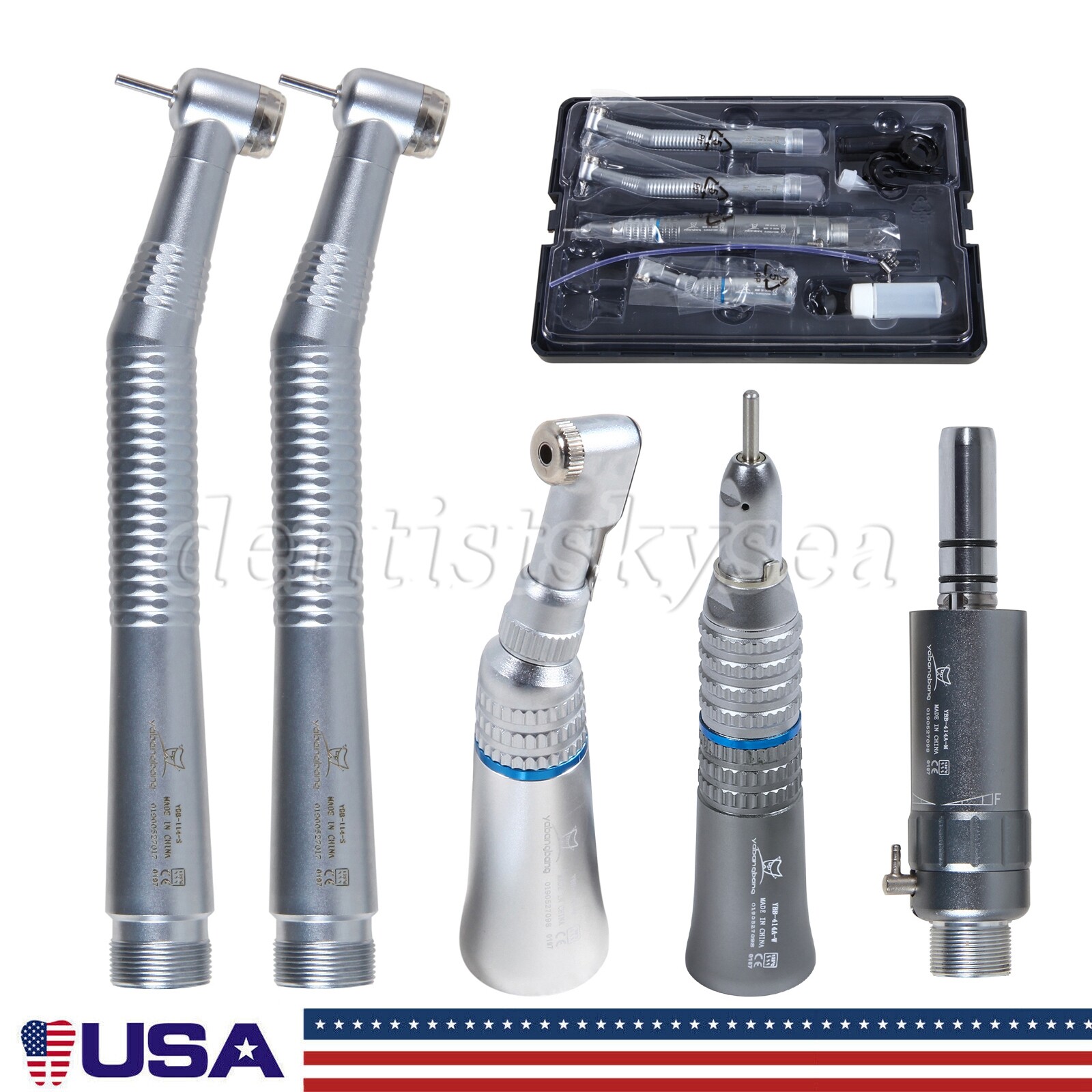 Dental High Low Speed Handpieces 2/4 Hole Air Turbine Kit NSK Pana Max Style