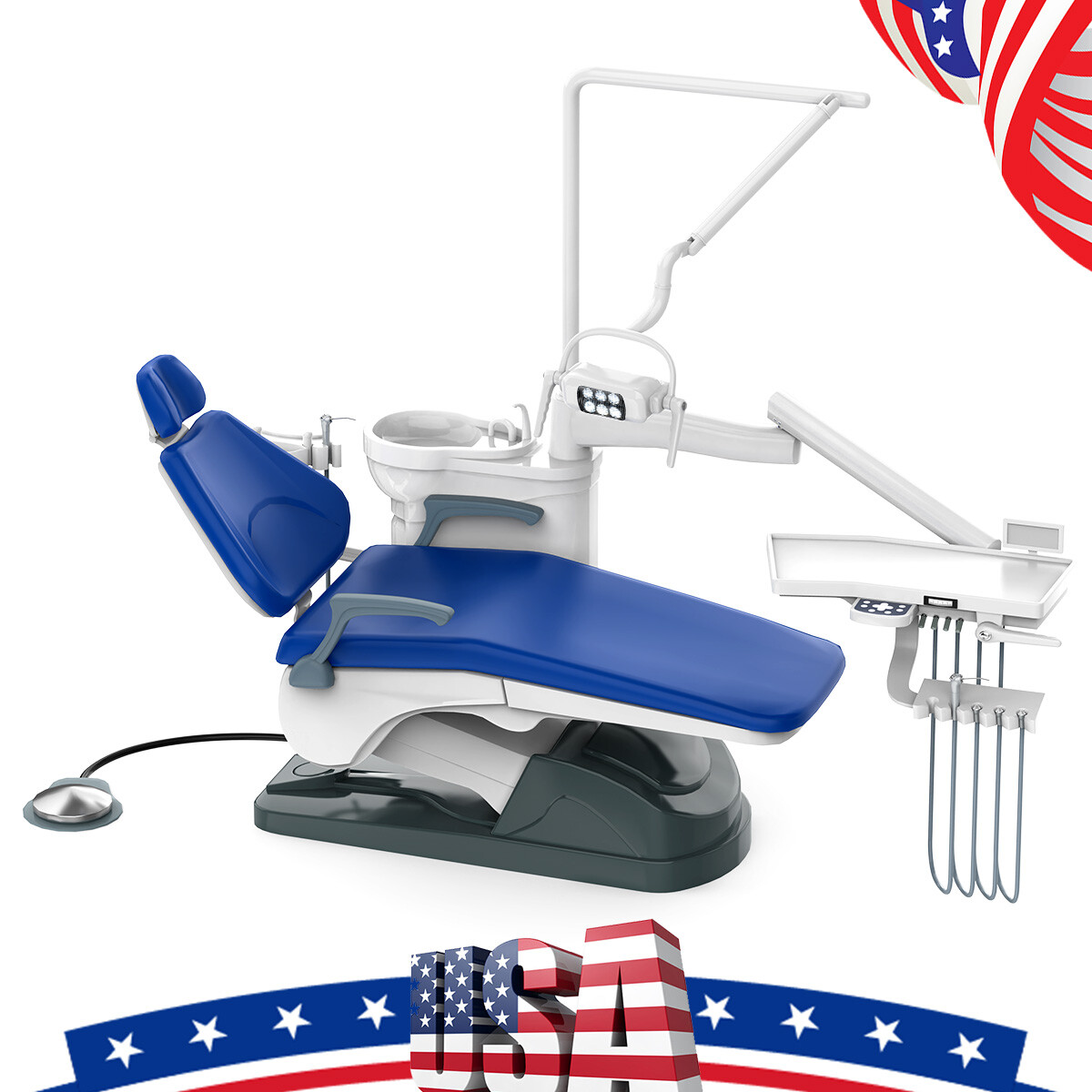 Dental Unit Chair Computer Controlled DC Motor PU Leather/22L Autoclave Steam