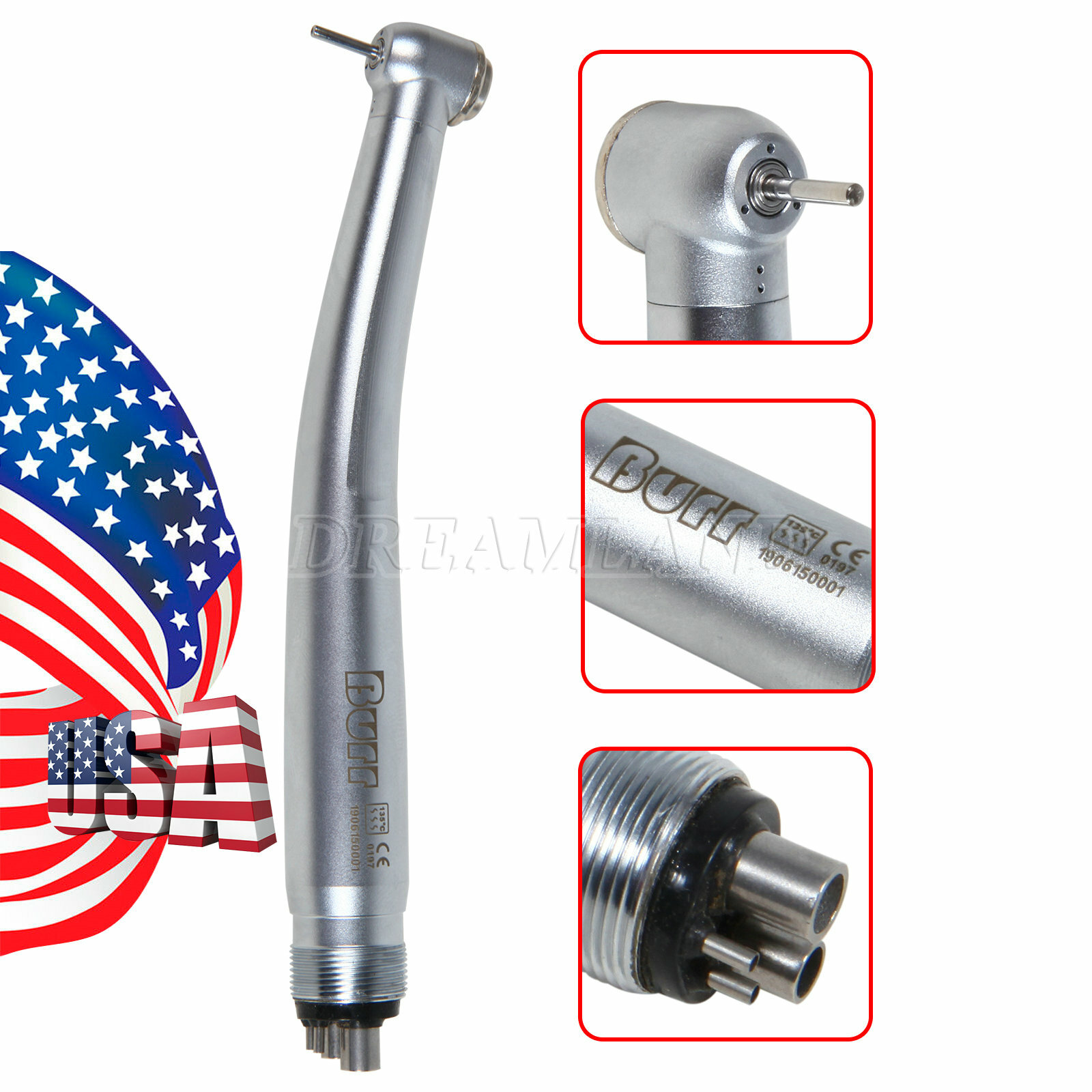 Dental High Speed (LED E-generator ) Handpiece 4Hole Turbine Fit NSK 1-10pc