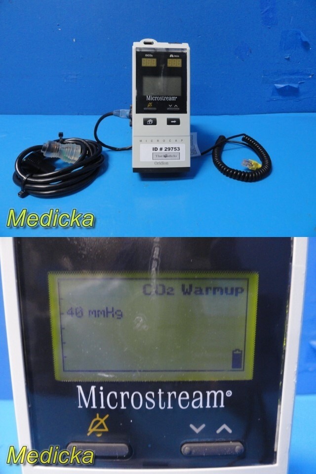 2014 Oridion Microcap etCO2 Capnograph W/ Battery, Mount & PSU Microstream~29753