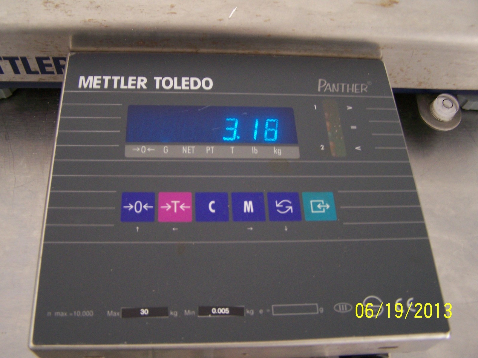 Mettler Toledo Panther Scale 30 KG Hazardous 12” by 16” GB SS Platform