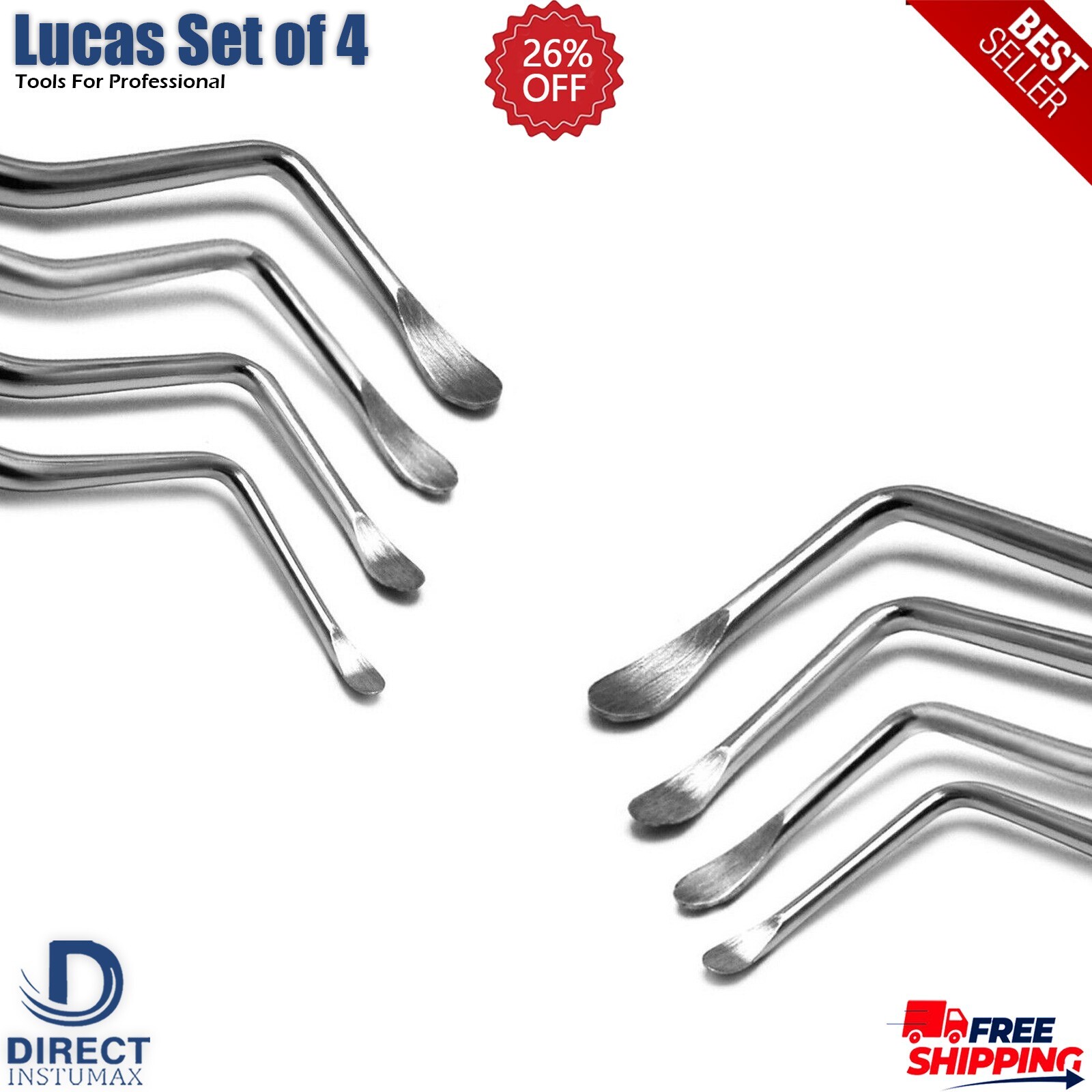 Dental Lucas Curette Soft Tissue Extraction Spoon Excavator Tooth Cavity Removal