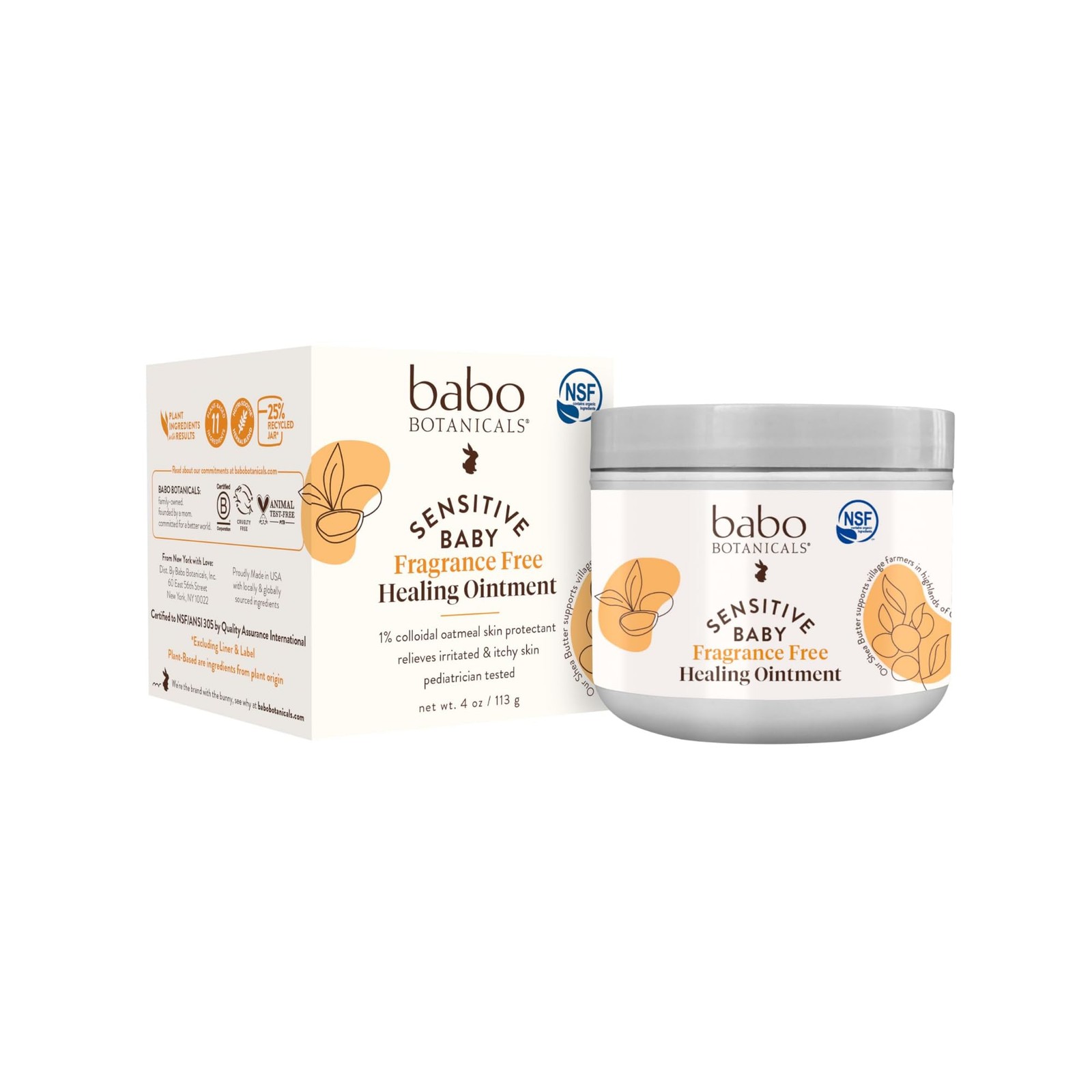 Babo Botanicals Sensitive Baby Fragrance-Free All Natural Healing Ointment – 99
