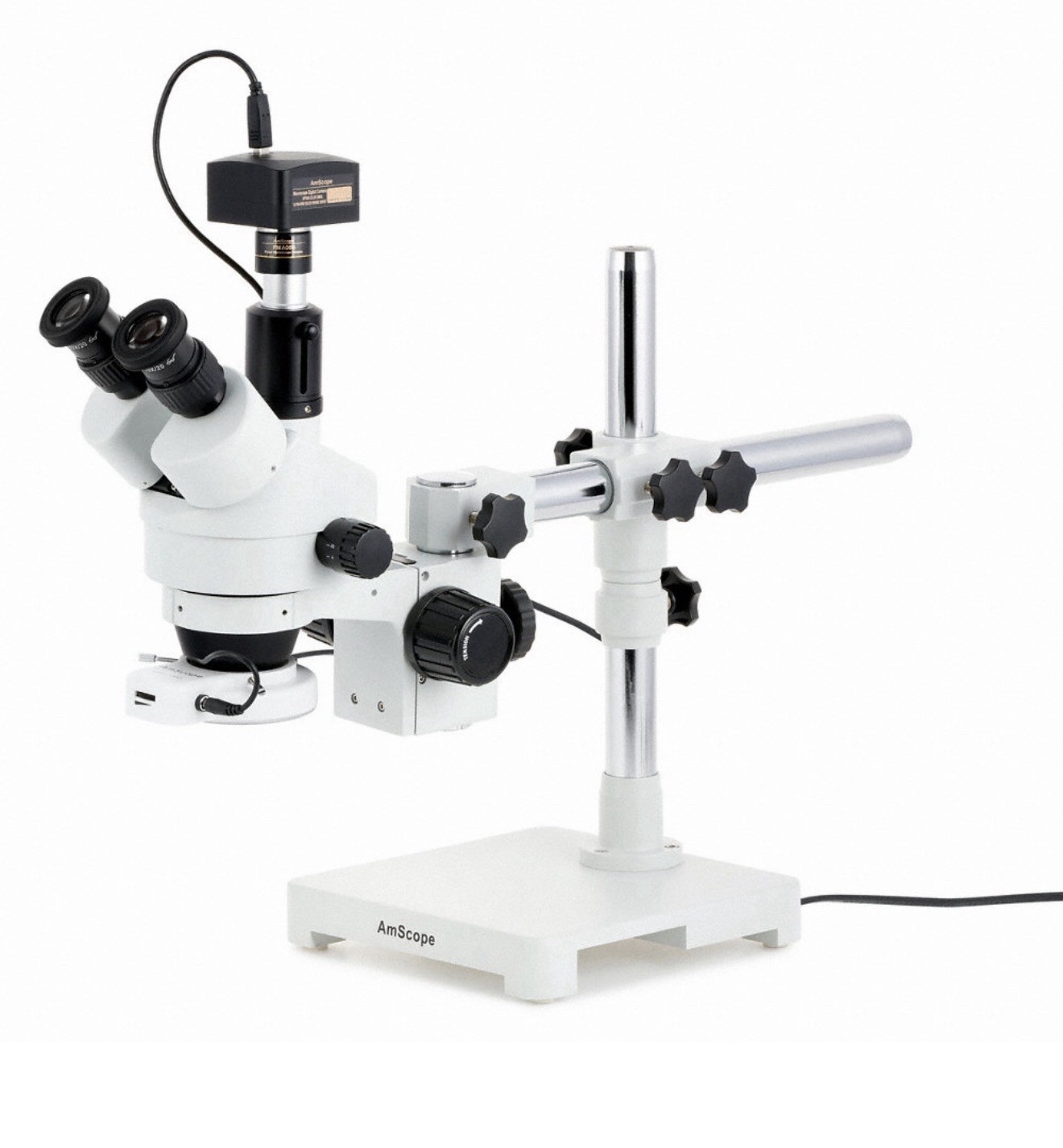 GLOBE SCIENTIFIC Microscope 820YZ7 7X-45X A-SM-3T-54S-5M Trinocular, New Open