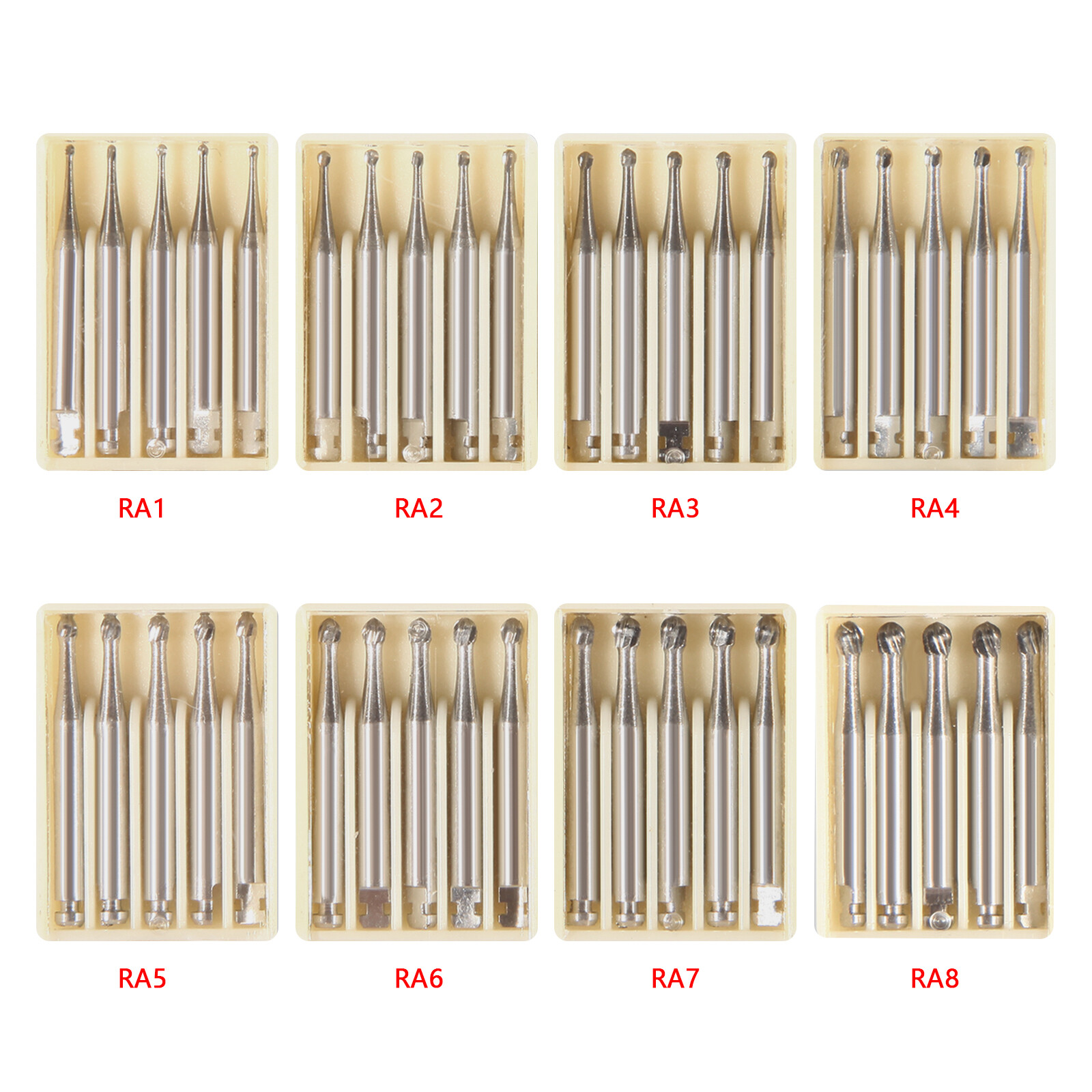 5-50pcs Dental Bur Round Latch Carbide RA Fit Low Speed Contra Angle Handpiece