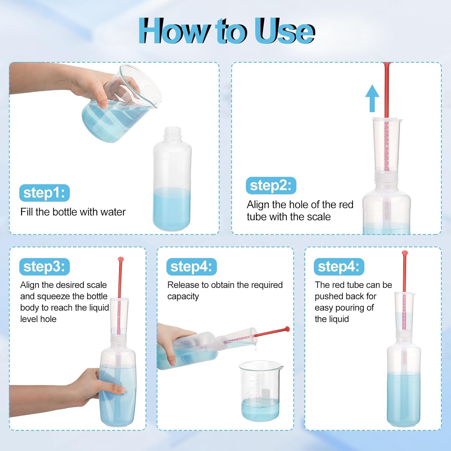 2Pcs 500ml Nutrient Catalyst Dispenser Bottle Adjustable Graduated Measuring Cup