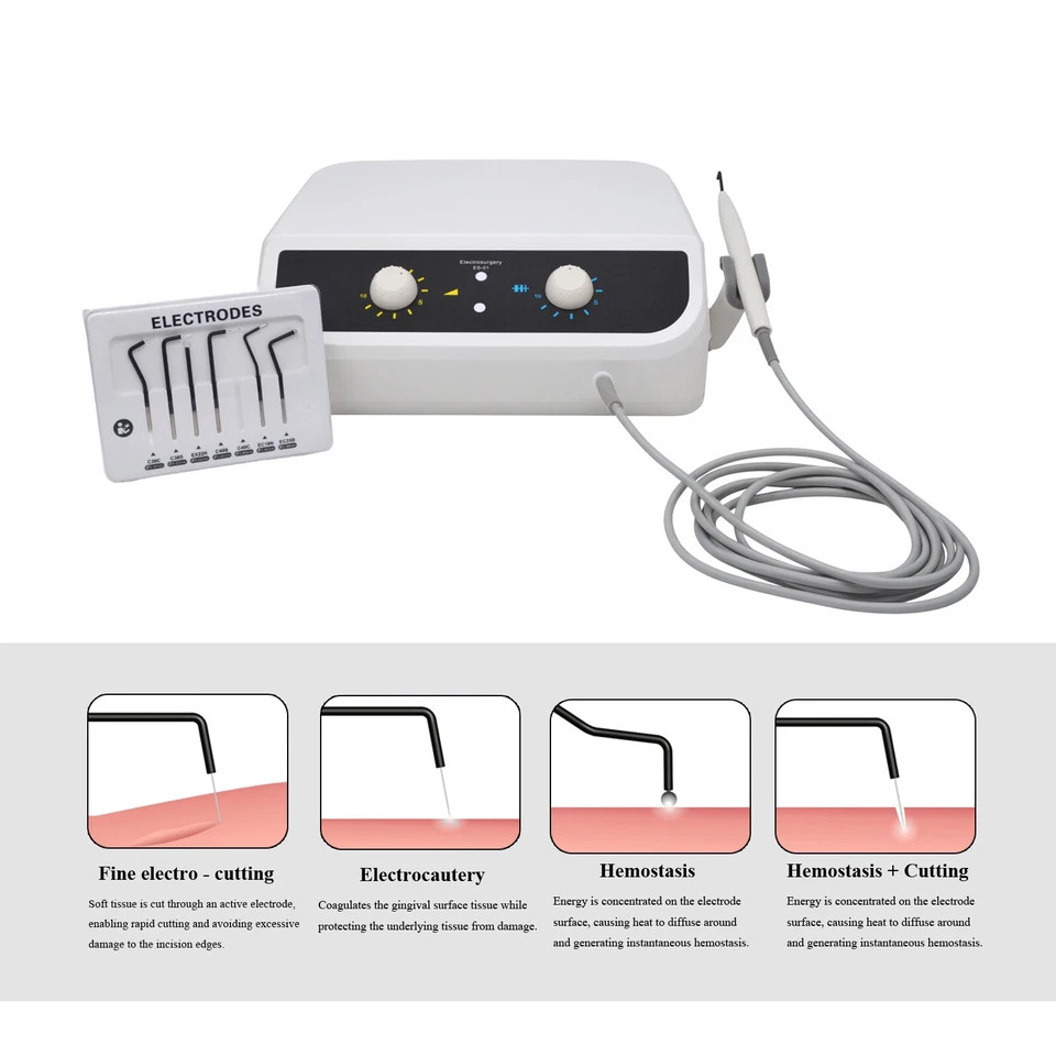 High Frequency Dental Electrosurgery Unit with Handpiece and 7PCS Electrodes USA
