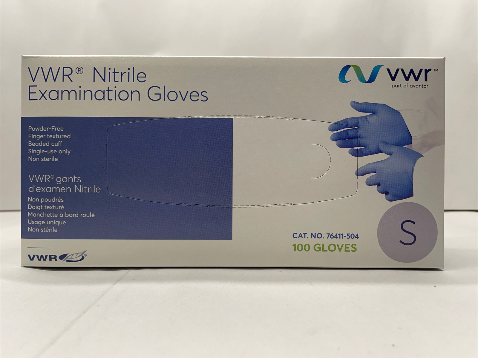 1000pcs Lab Grade VWR Nitrile Gloves Powder Free Finger Textured Small 4mil