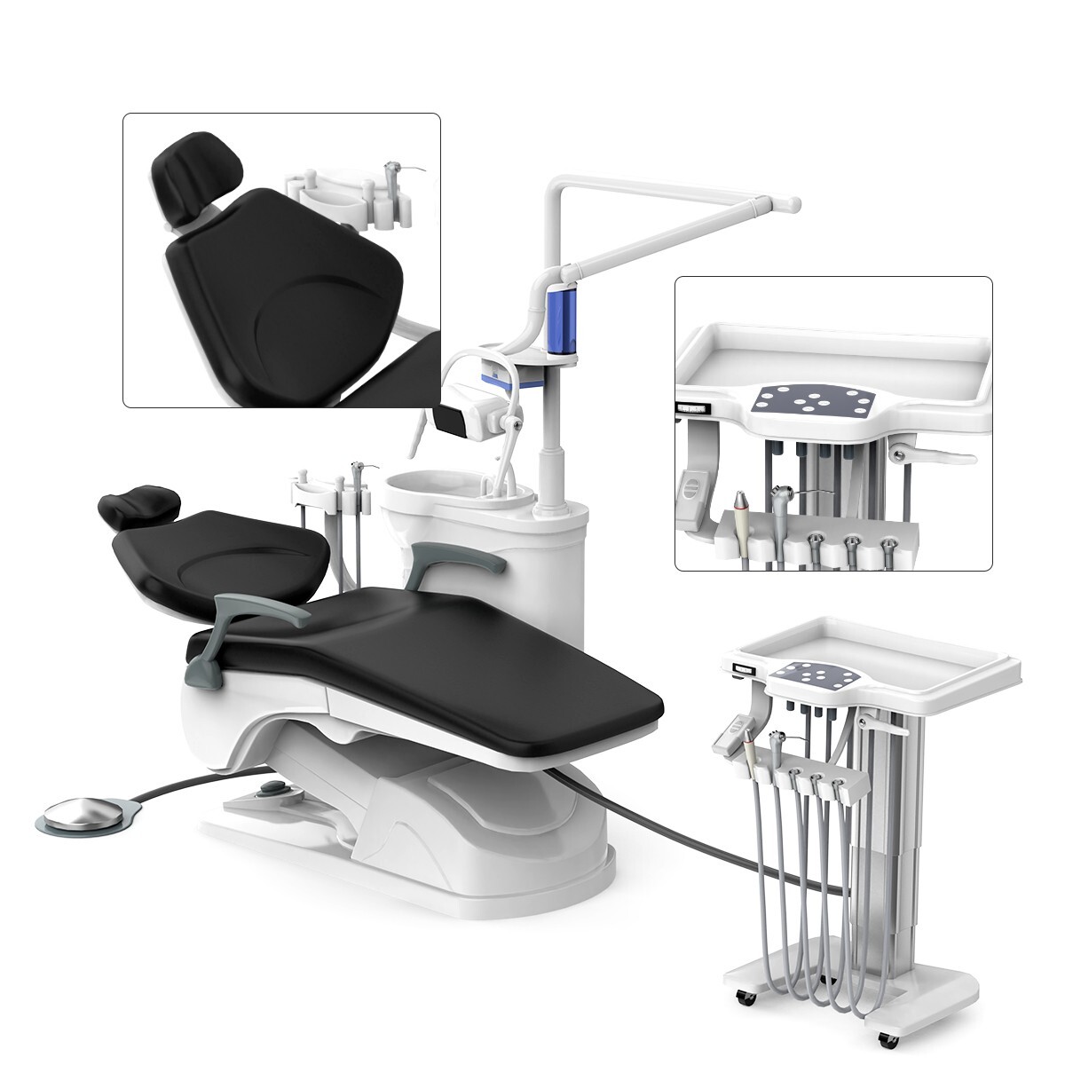 Dental Unit Chair Integral Computer Controlled DC / Mobile Delivery Unit 4 Hole