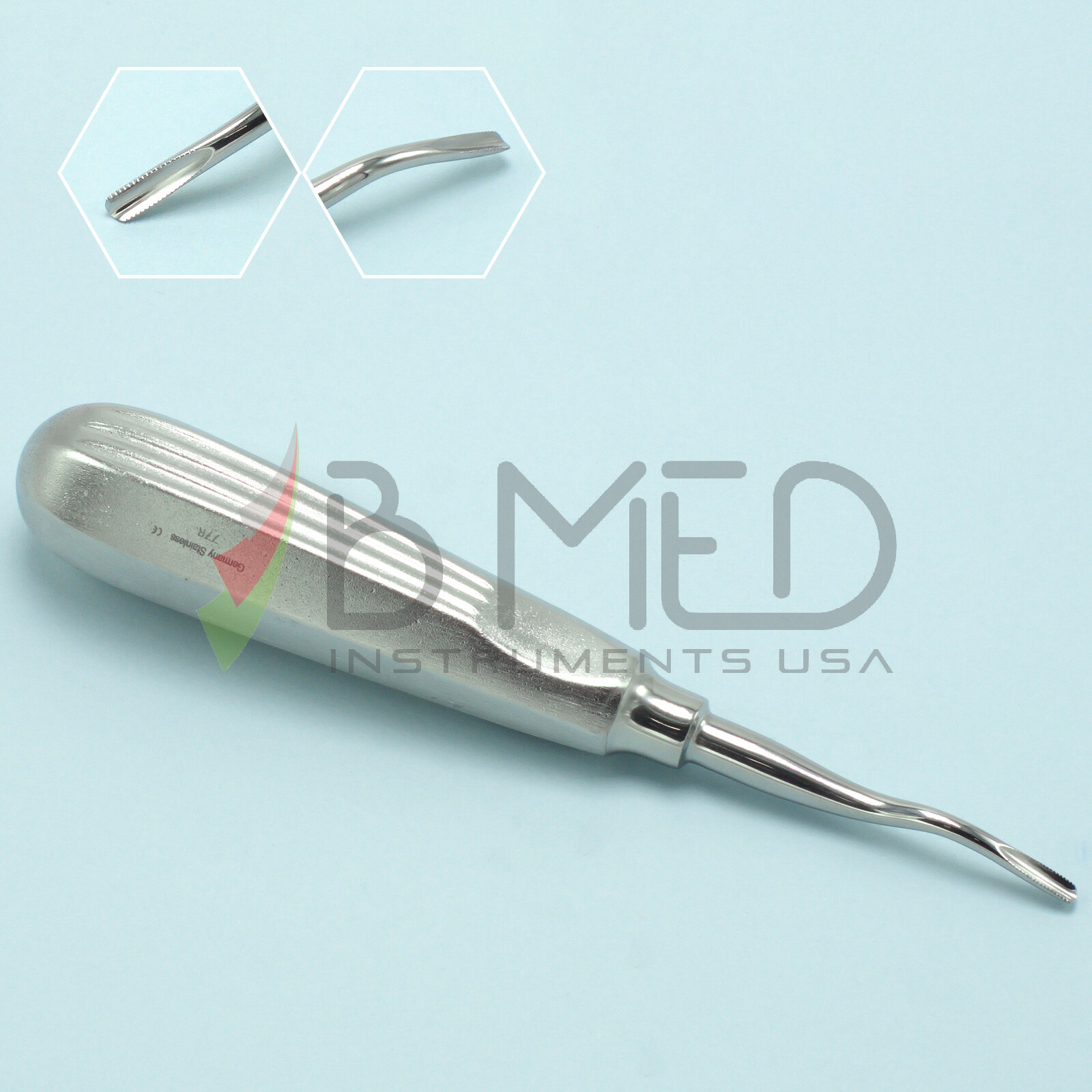 OR Grade Dental Apical Root Elevator 77R Serrated Periodontal Tooth Extracting