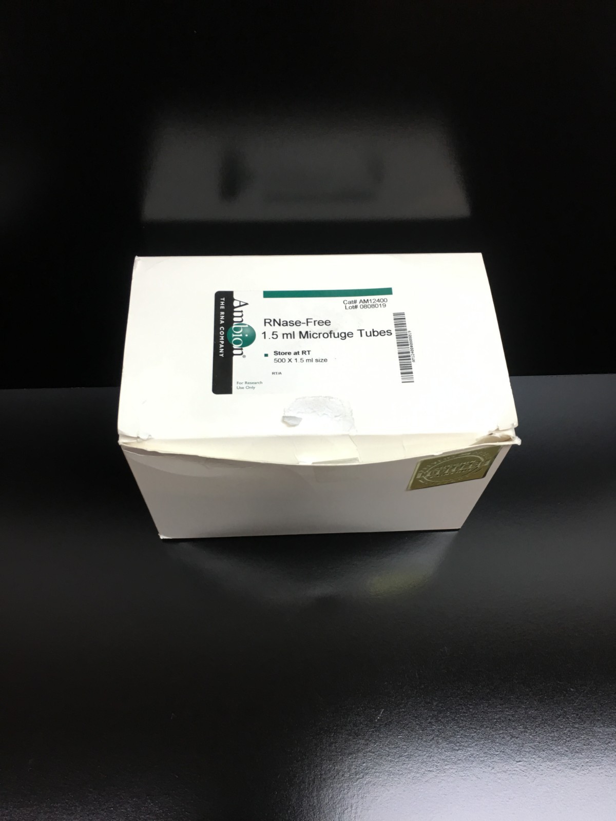 Ambion Cat No AM12400 RNase-Free 1.5 ml Microfuge Tubes