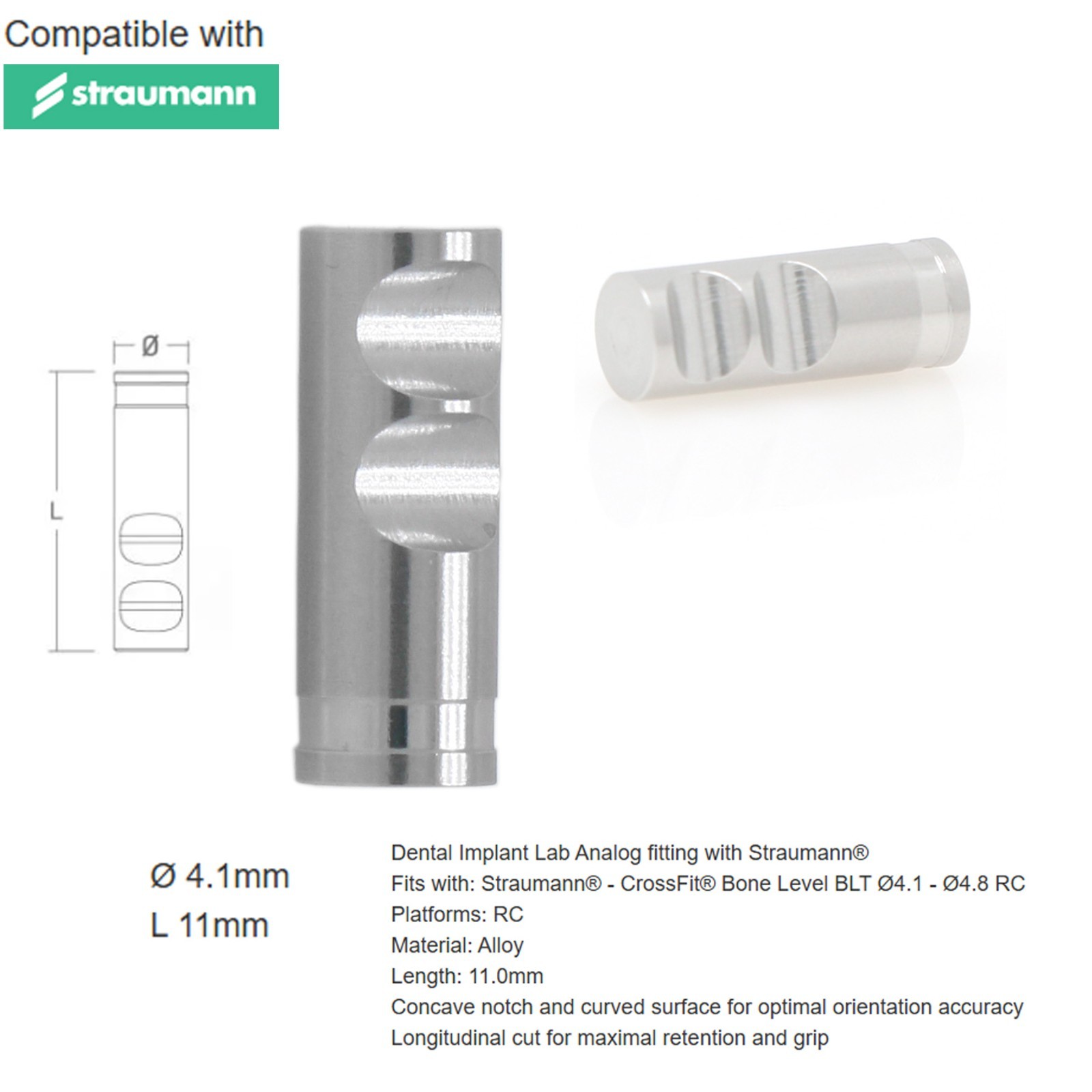 Implant Transfer Impression Tray Scan Body Analog for Straumann NC/RC B0ne Level