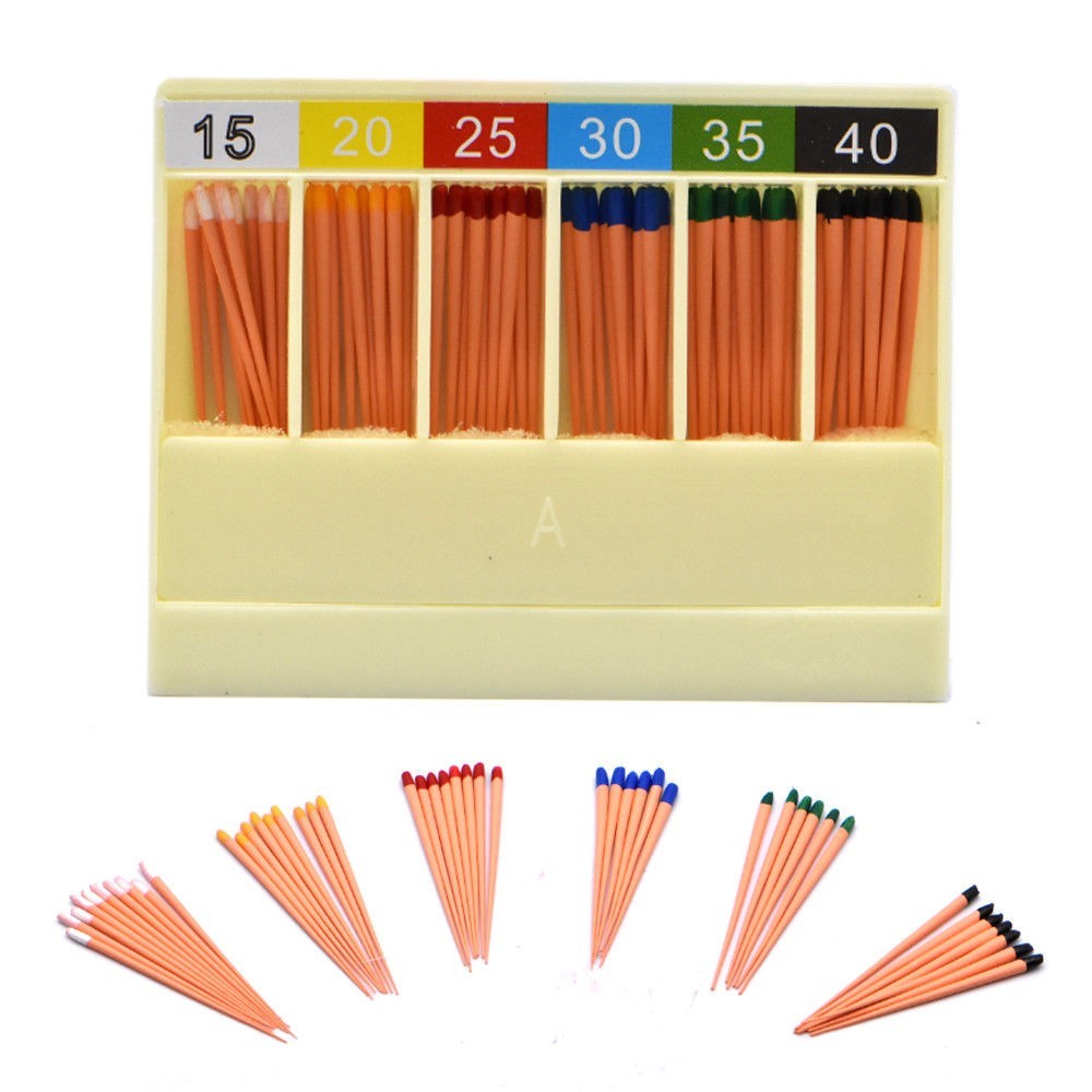 60/120 pcs Dental Gutta Percha Points Full Taper 0.02/0.04/0.06 Size 15-40 45-80