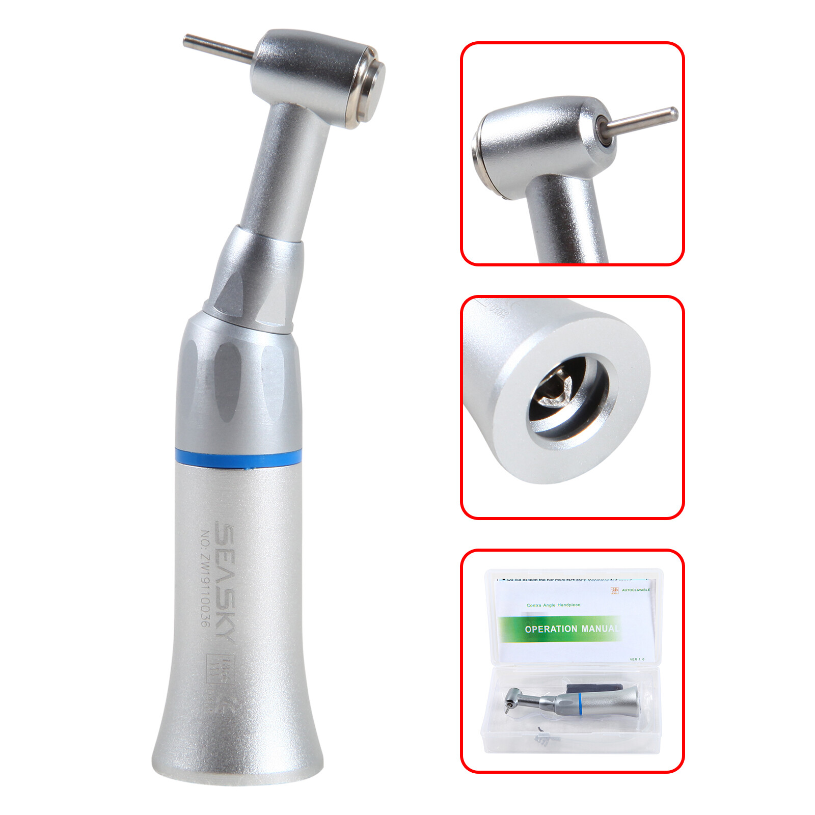 Dental Low Speed Push Button Contra Angle High Speed Bur FG1.6mm Fit NSK