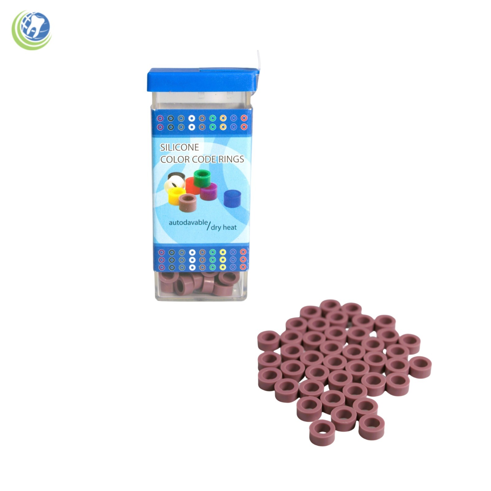 Dental Hygienist Silicone Instrument Rings Large 8mm – 60/ box Mauve Color