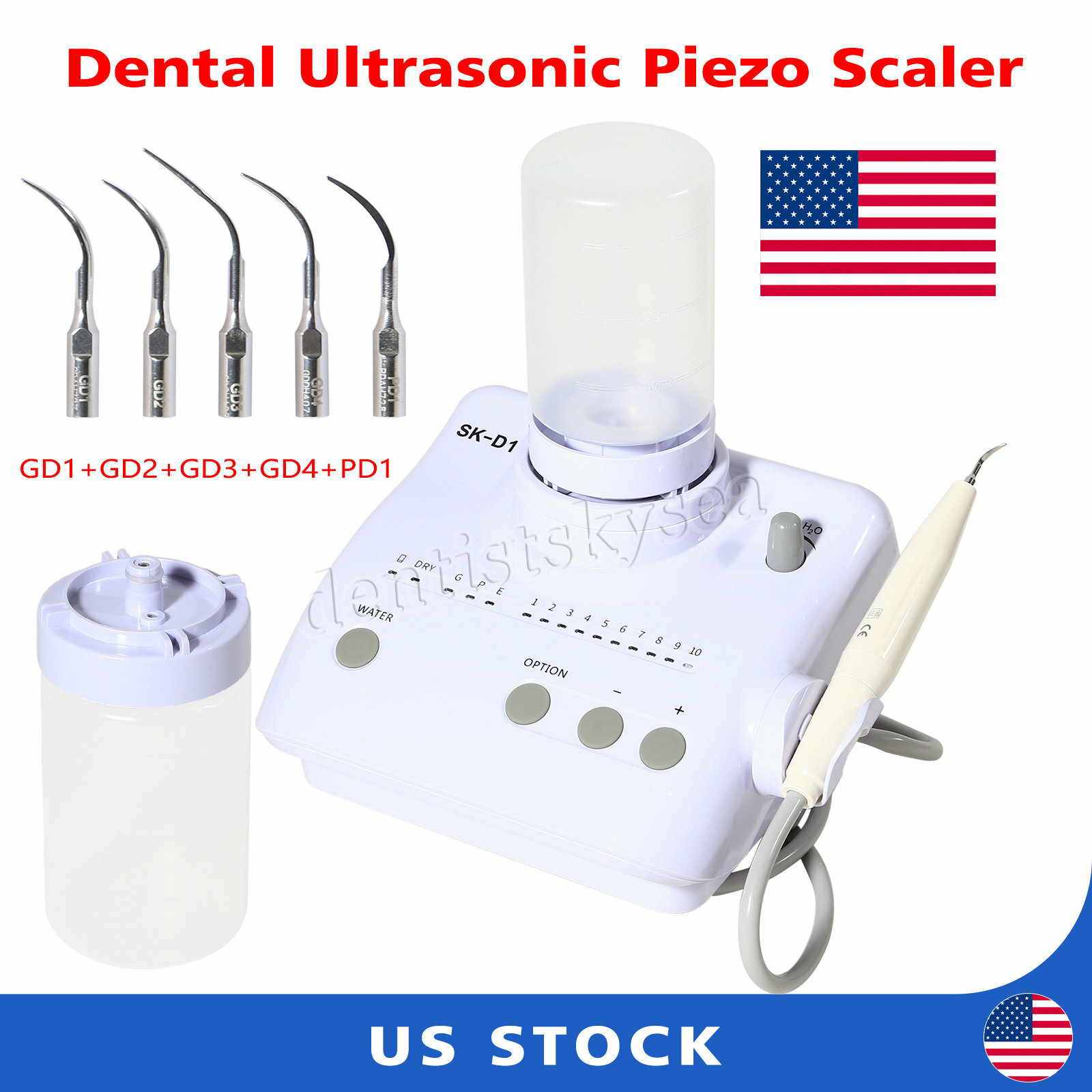 Dental Ultrasonic Scaler fit DTE Satelec Handpiece 5*Tips 199USD Teeth Cleaner