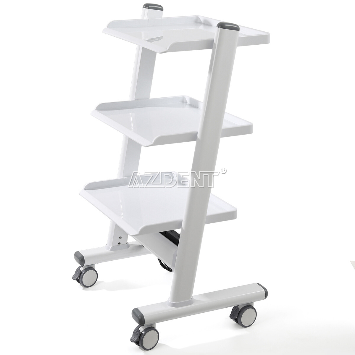 Three Layers Dental Mobile Cart Metal Built-in Socket Medical Trolley Cart Tool